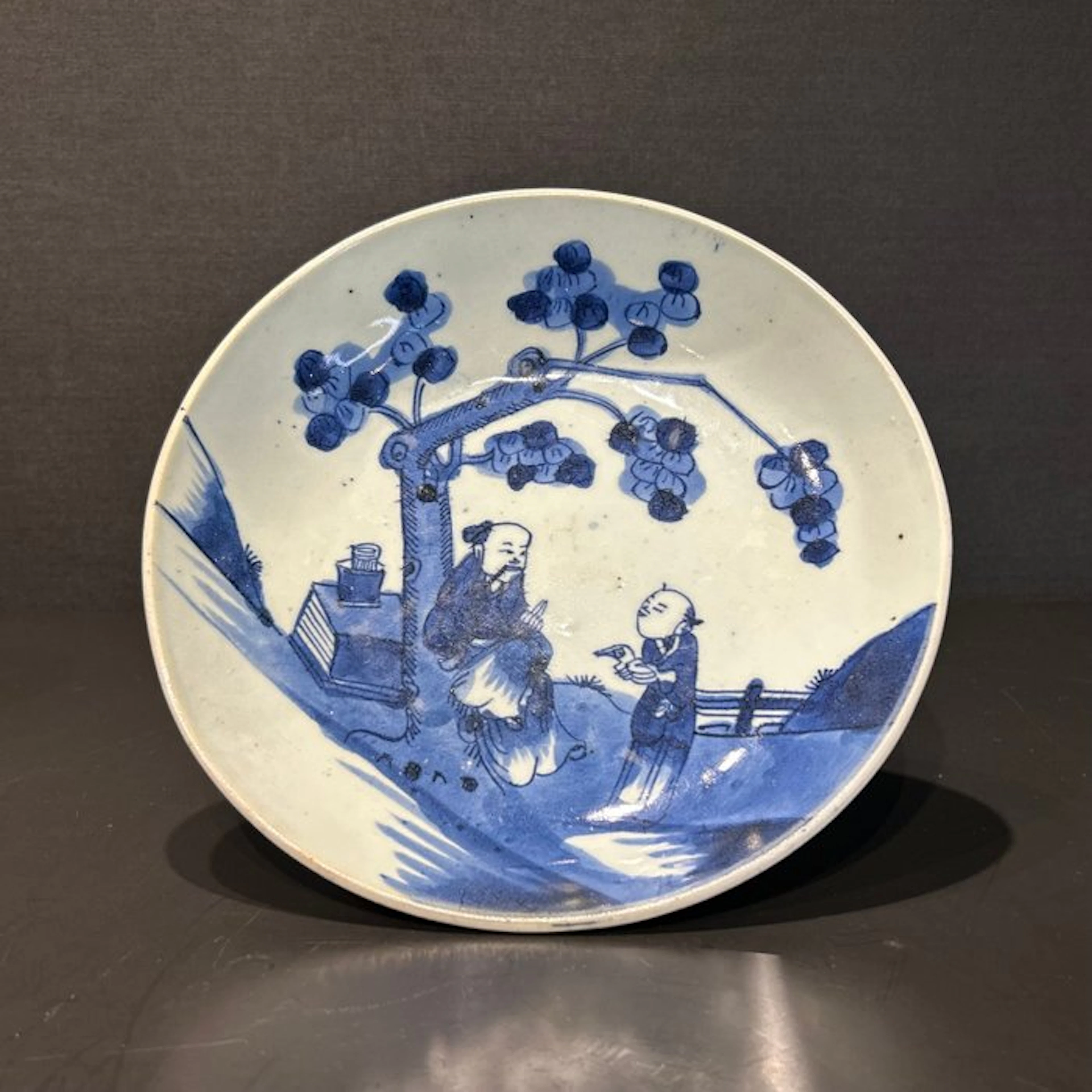 Platter - Porcelain - blue and white Yongzheng plate