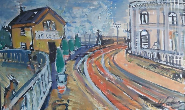 Henri Victor Wolvens (1896-1977) - Train arrivant à la gare