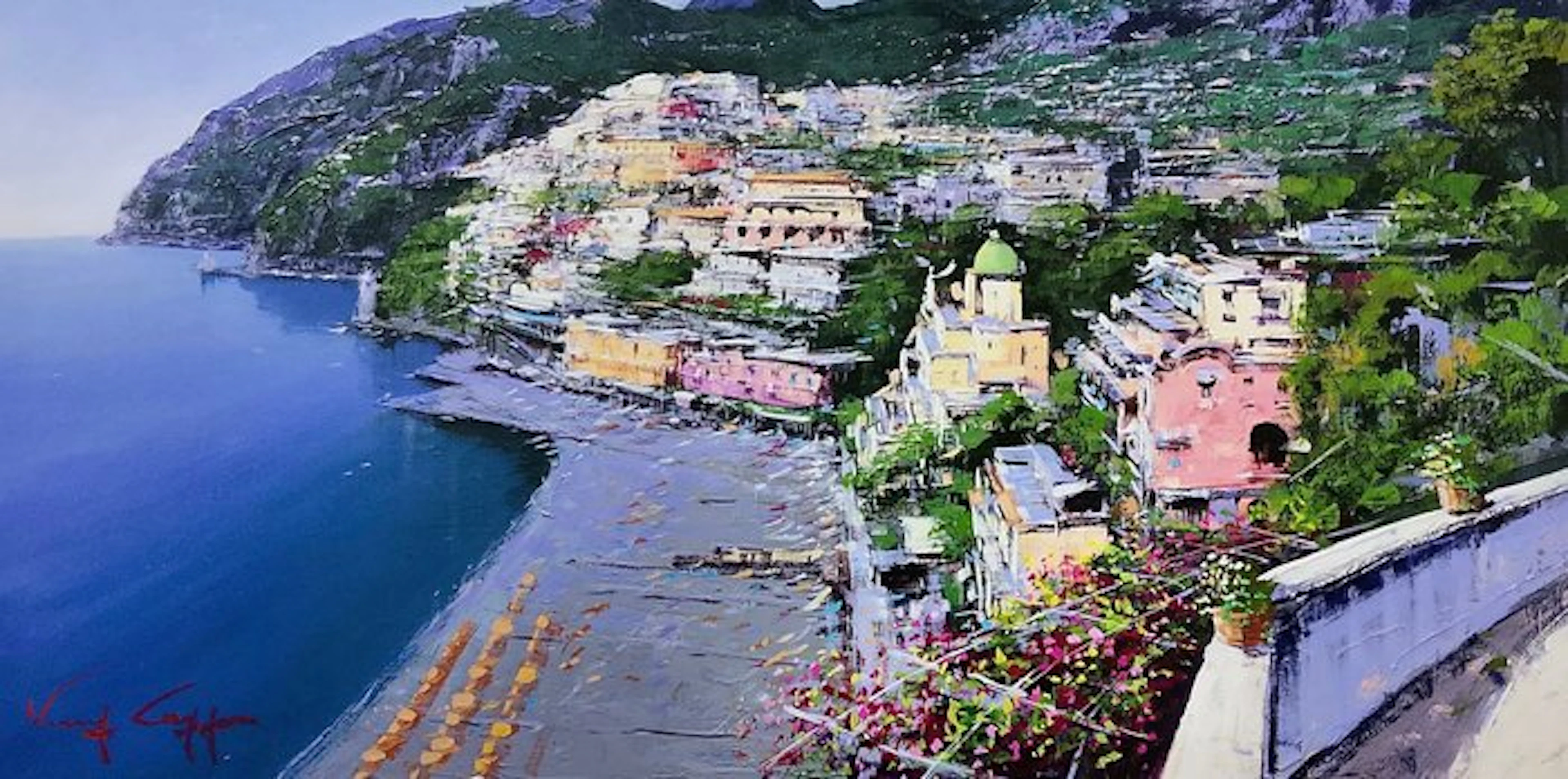 Vincenzo Caiazza (1977) - Veduta di Positano