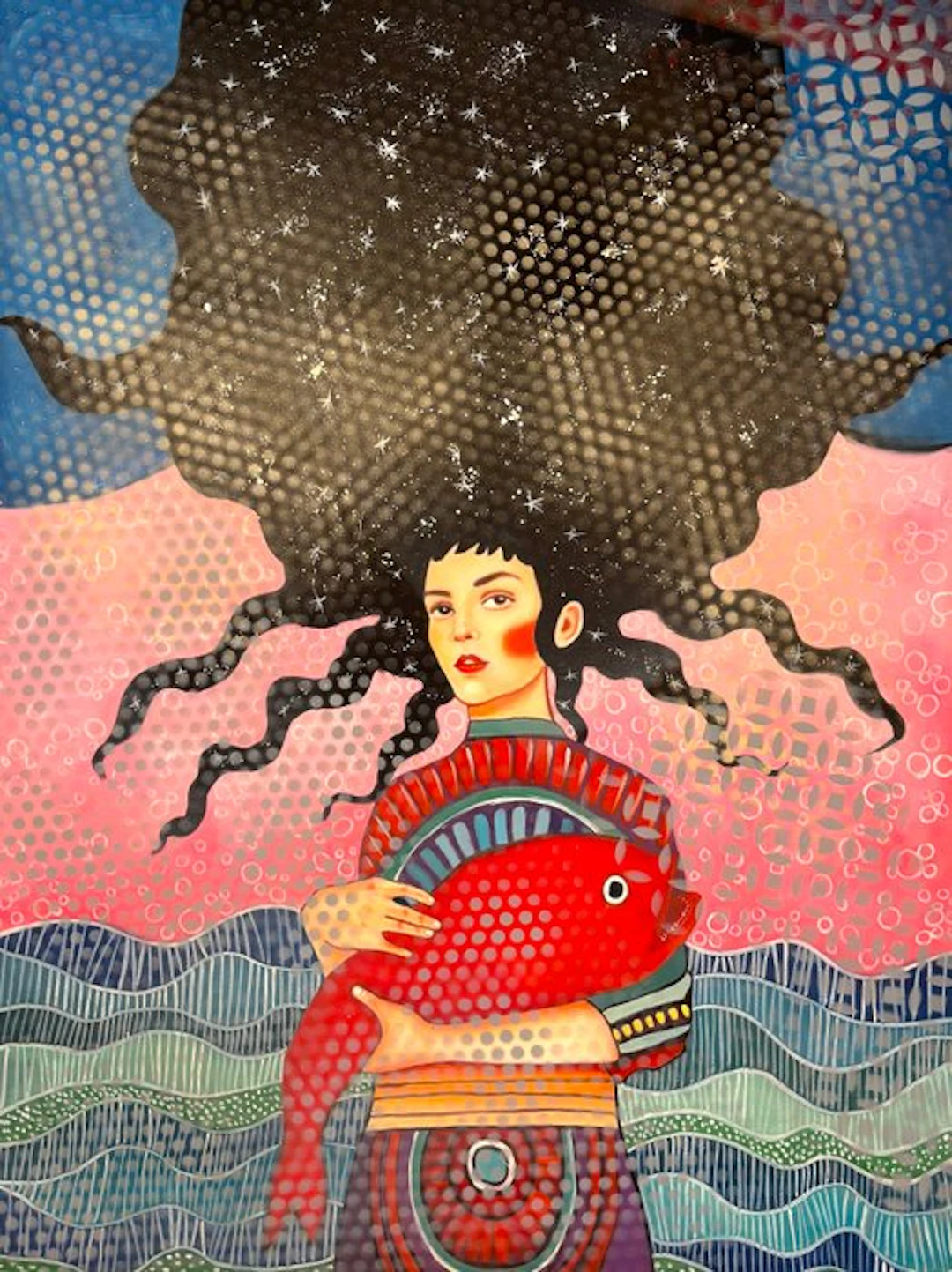Jean Le Gall (1969) - 100% Hand Painted-Red Fish