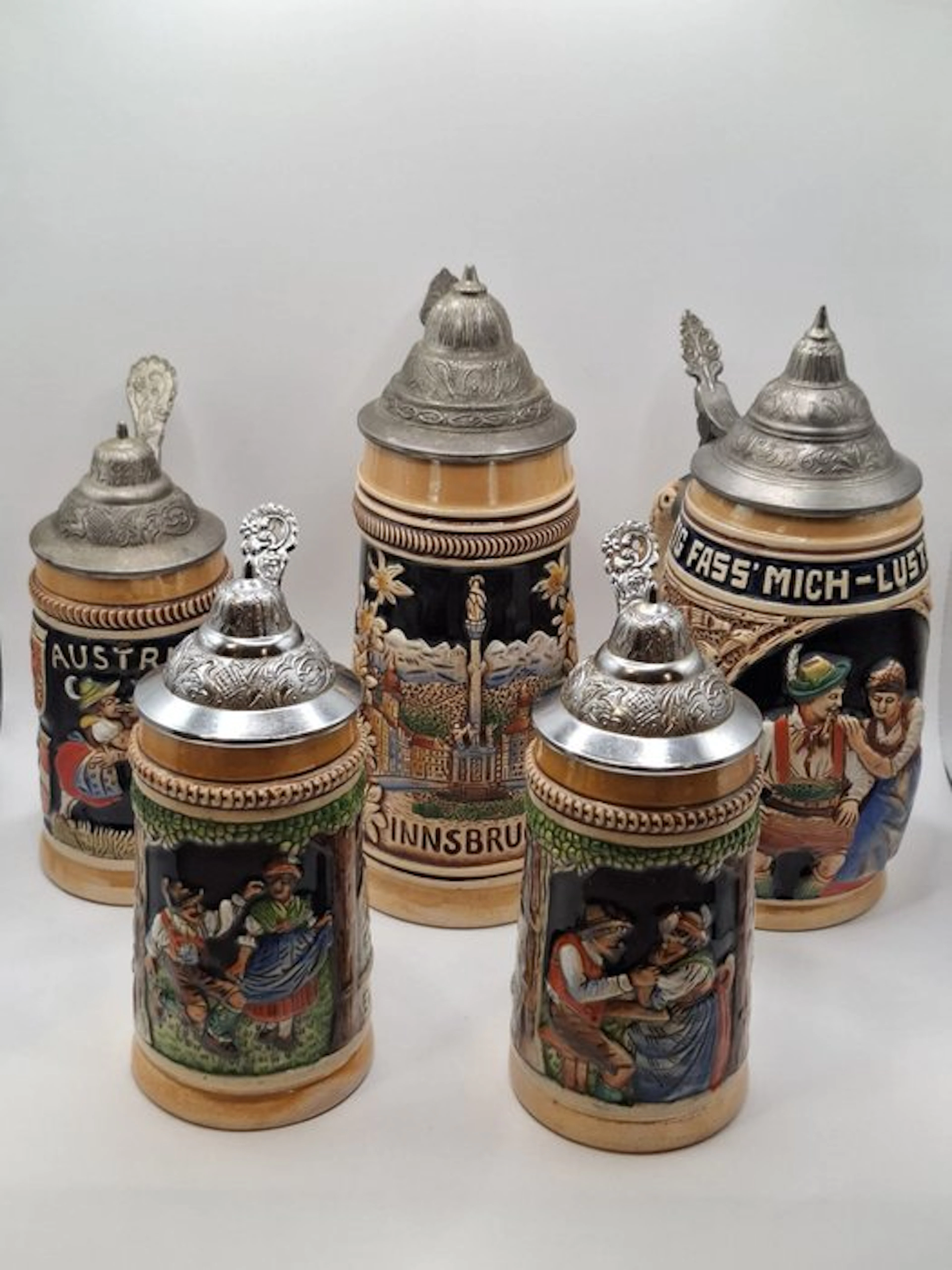 Original King - Beer mug (5) - Souvenir - Folkloric - Stoneware, Tin