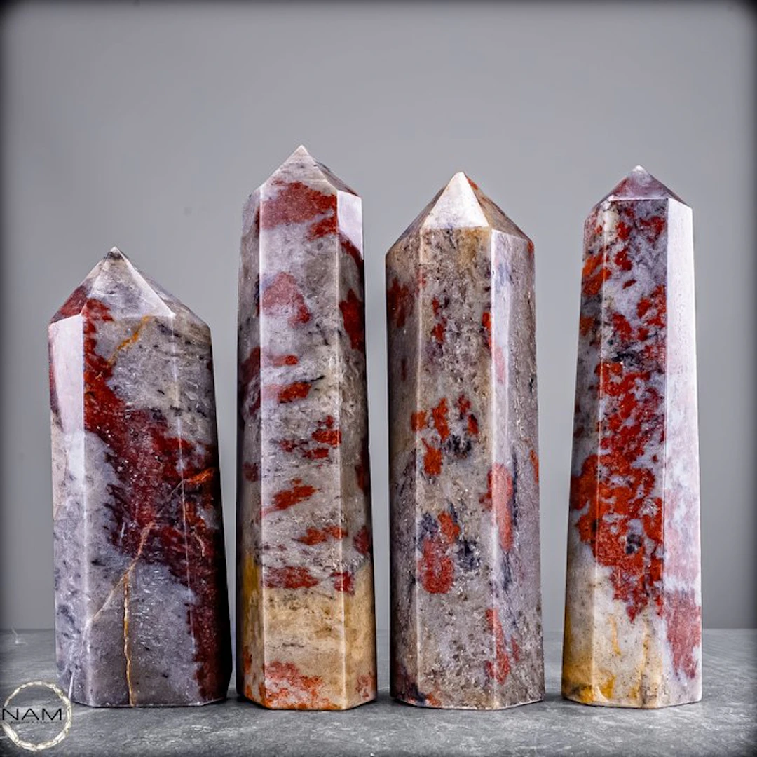 Aventurine Lace Set – 4 exceptional natural stone unique pieces- 2302.17
