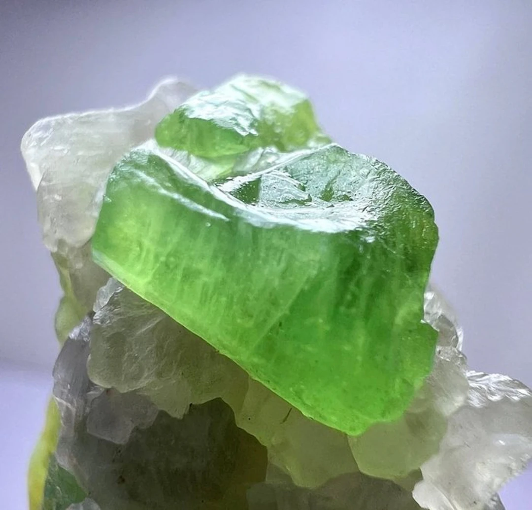 94 CT. Top Green Hauyne Crystal On Matrix Crystal on...
