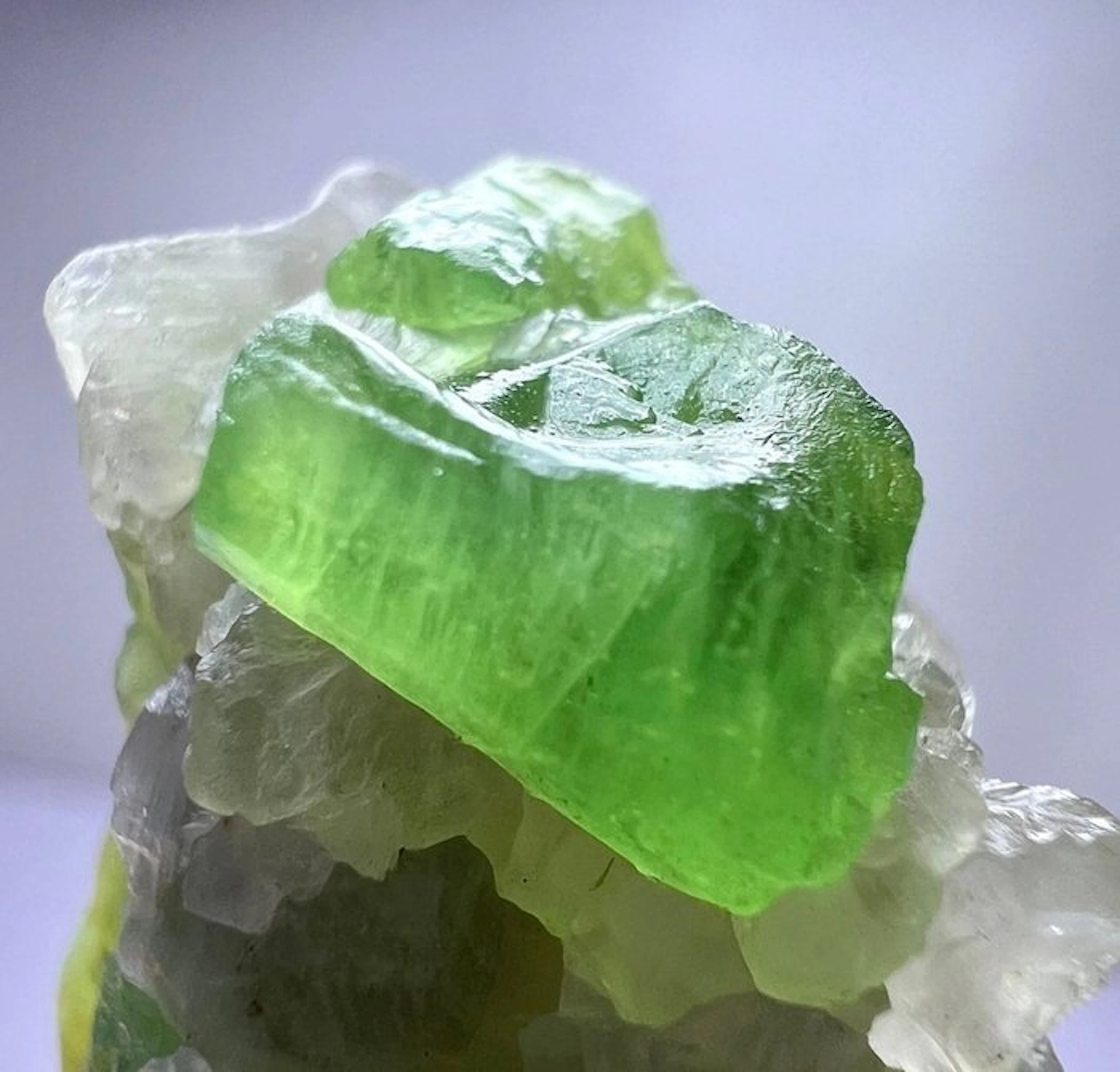94 CT. Top Green Hauyne Crystal On Matrix Crystal on...