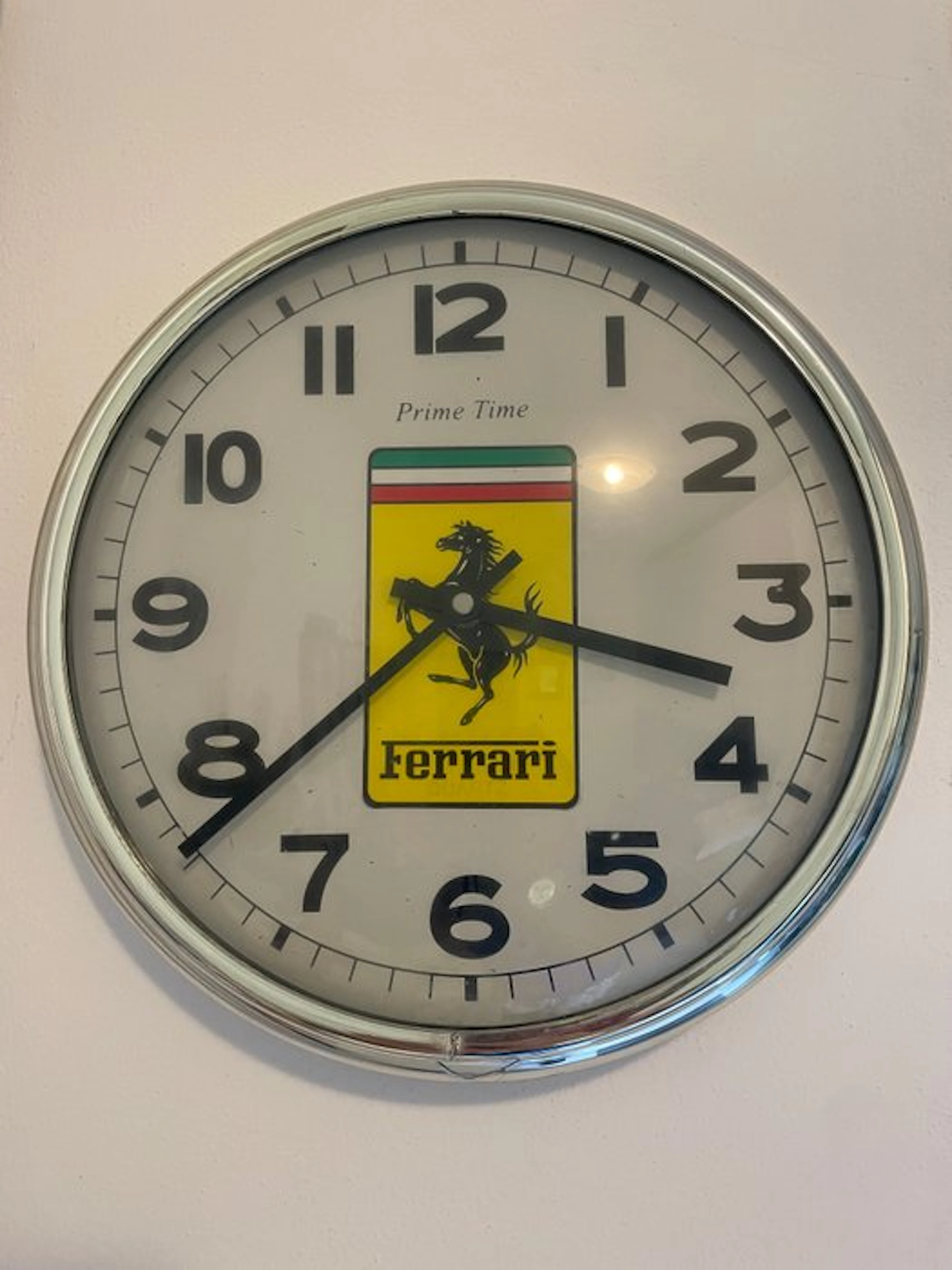 vintage wall clock - Ferrari - Prime Time - 1980