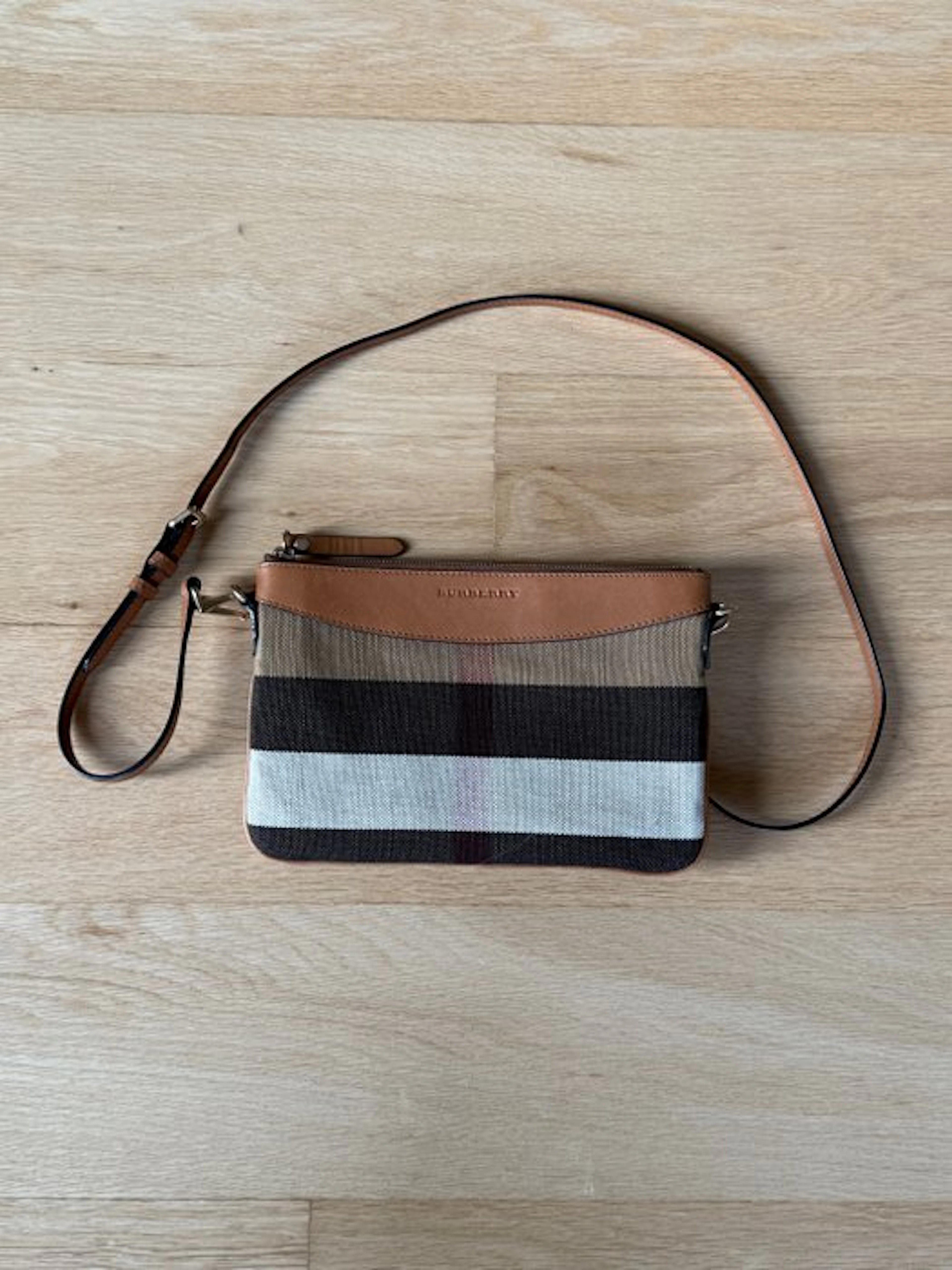 Burberry - Canvas Check Pochette - Clutch bag