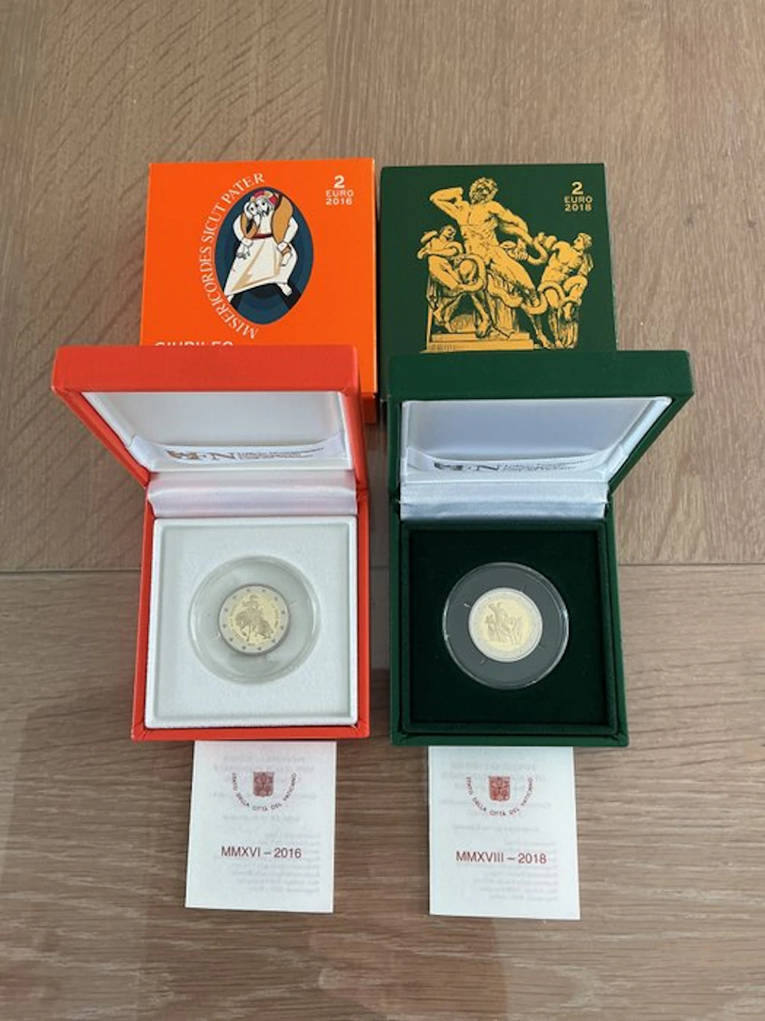 Vatican. 2 Euro 2016/2018 "Misericordia" + "Patrimonio...