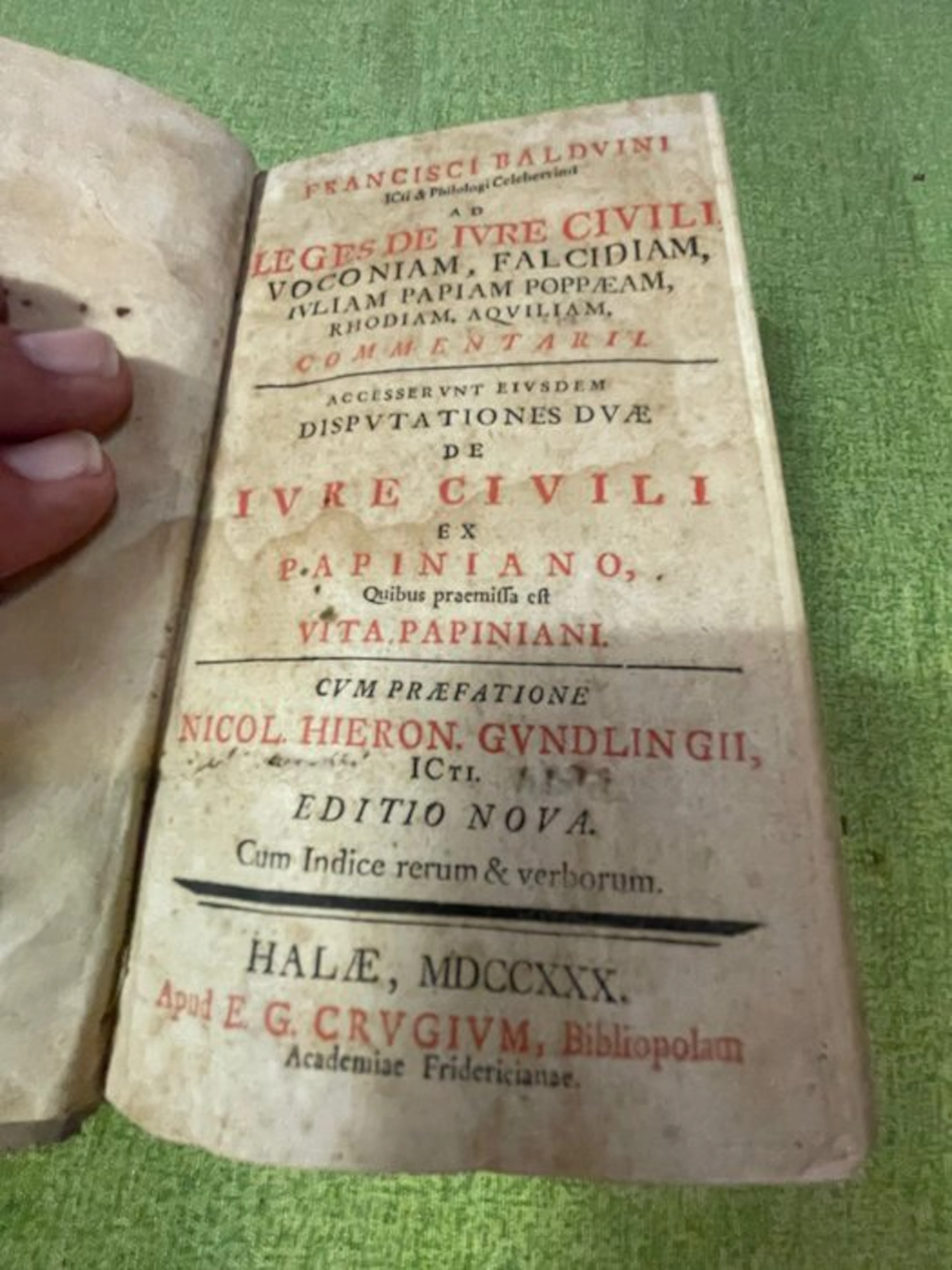 Francisci Baldvini - Leges De Iure Civili