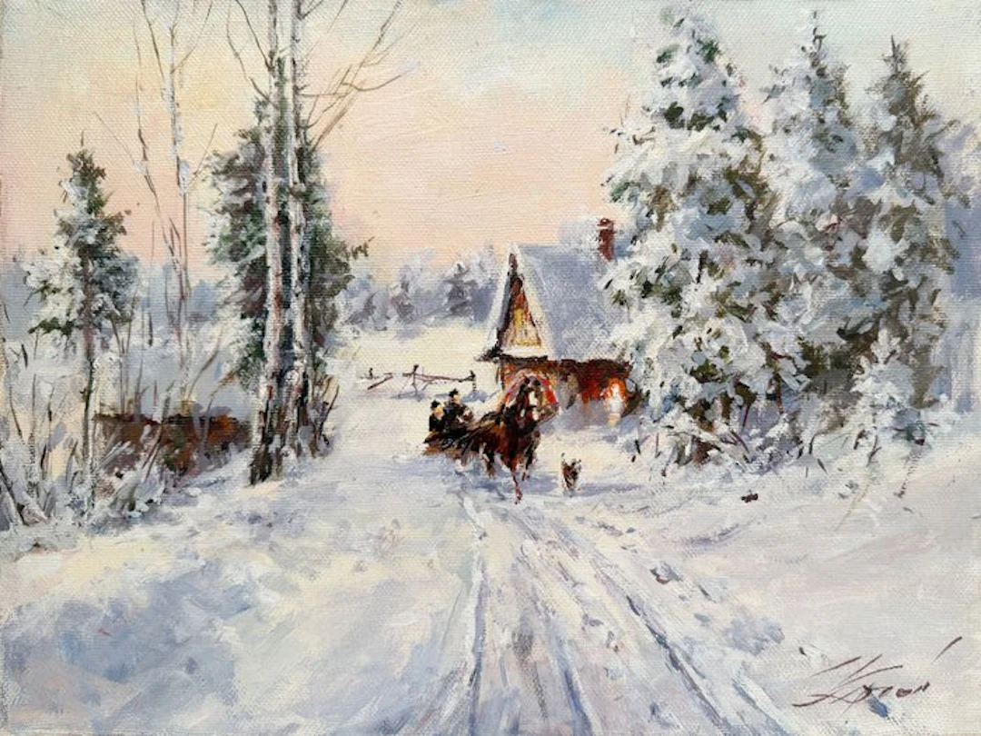 Mikhail Kraiev (1957) - Au Coeur de l'Hiver - Retour au Village