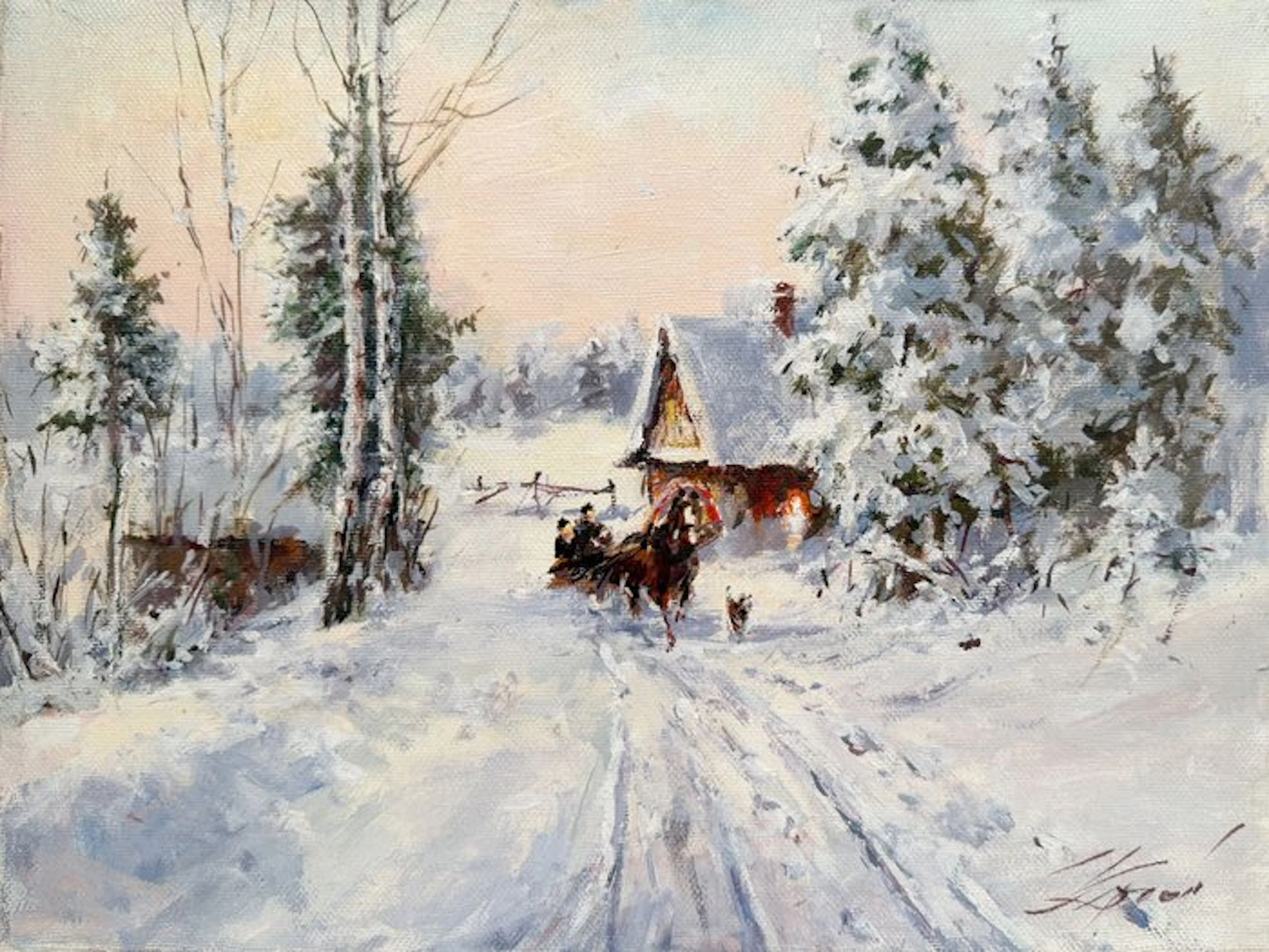 Mikhail Kraiev (1957) - Au Coeur de l'Hiver - Retour au Village