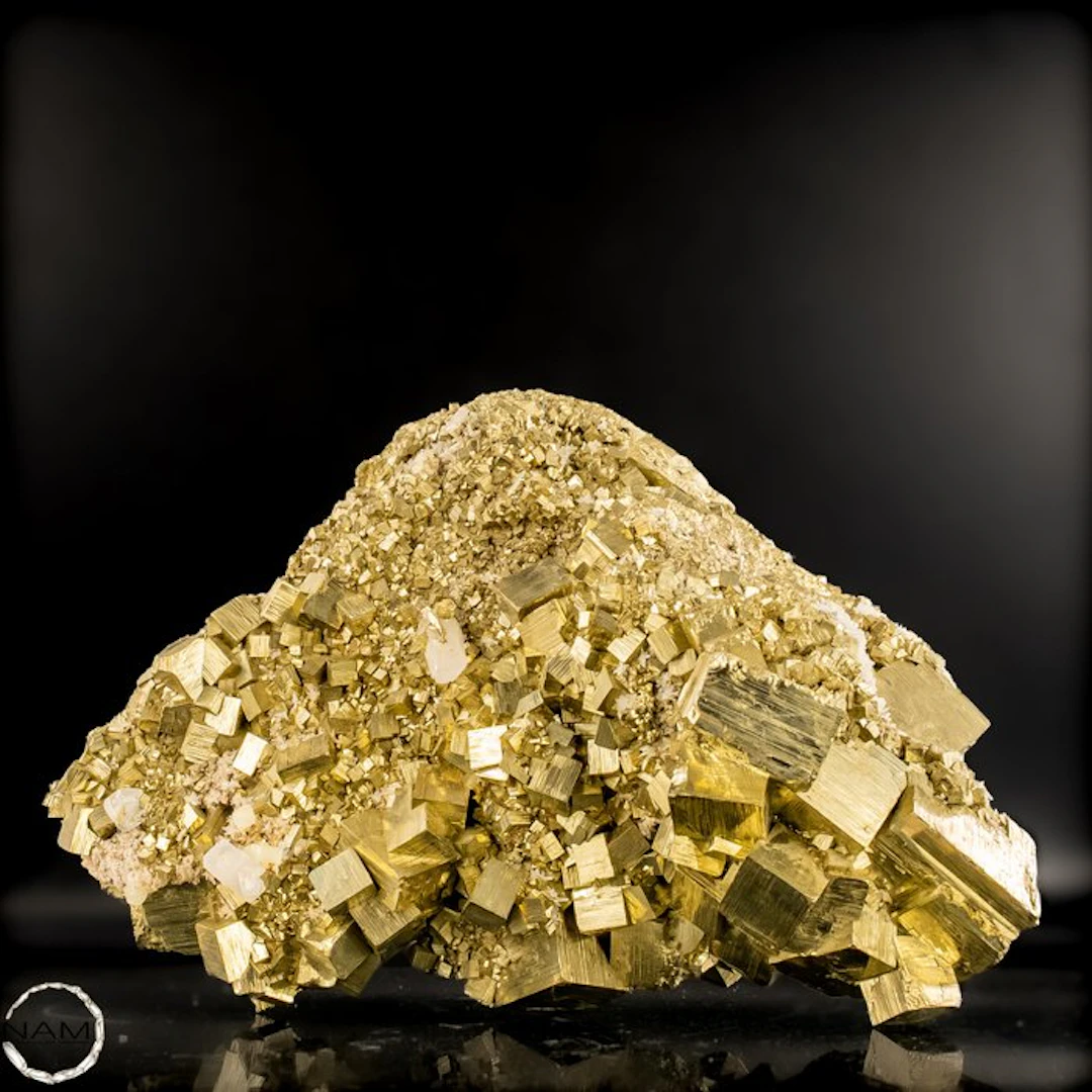An exclusive pyrite slab with quartz and galena — an...