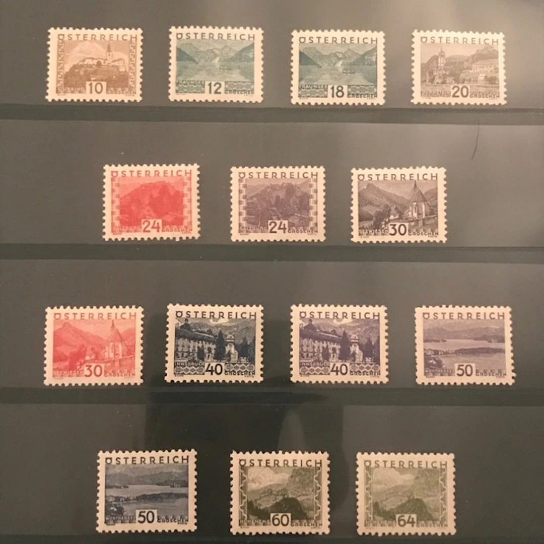 Austria 1932 - Small-format landscapes - MNH - Michel 530/543