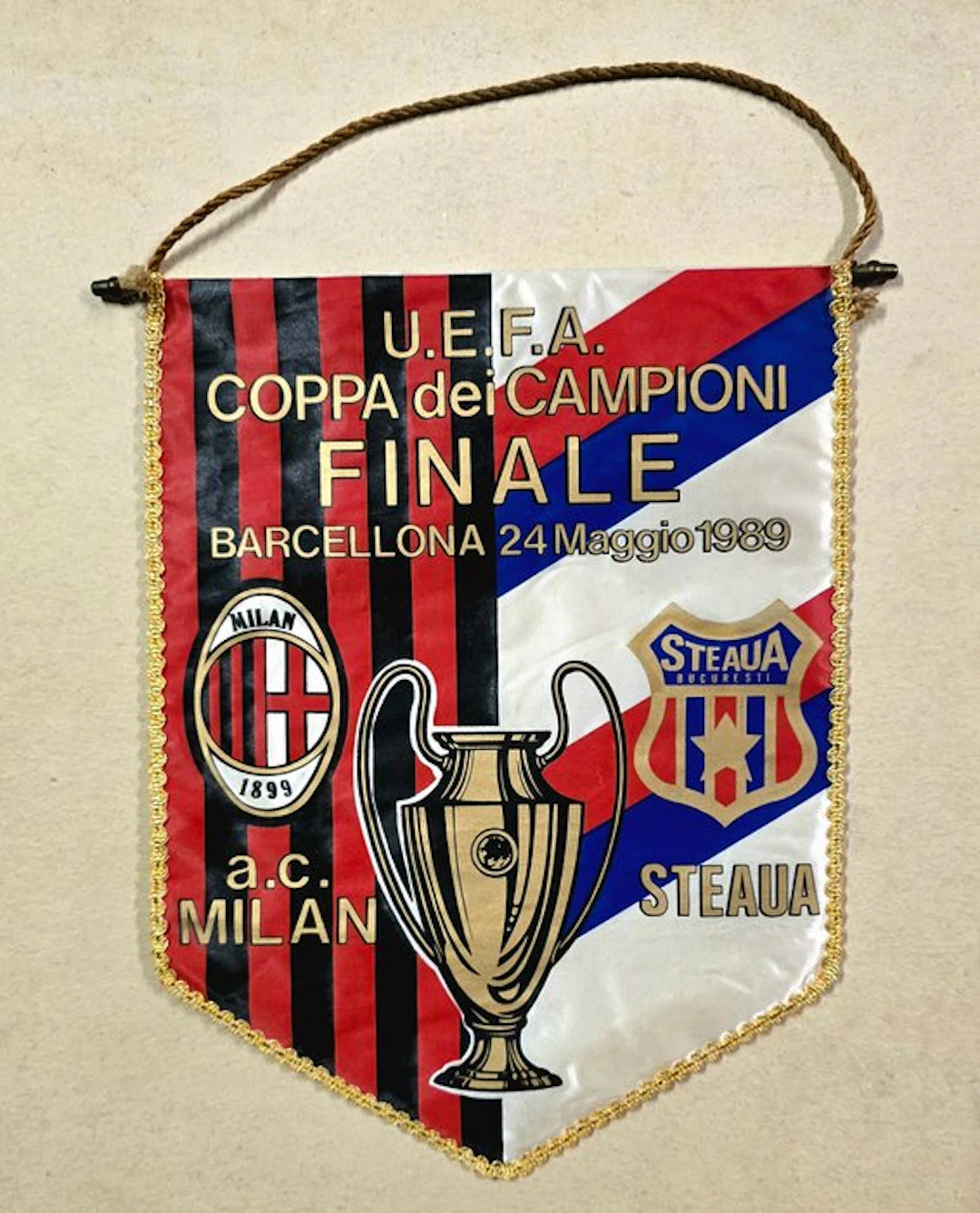 Finale Coppa dei Campioni A.C. Milan - Steaua Bucarest - 1989 - Pennant