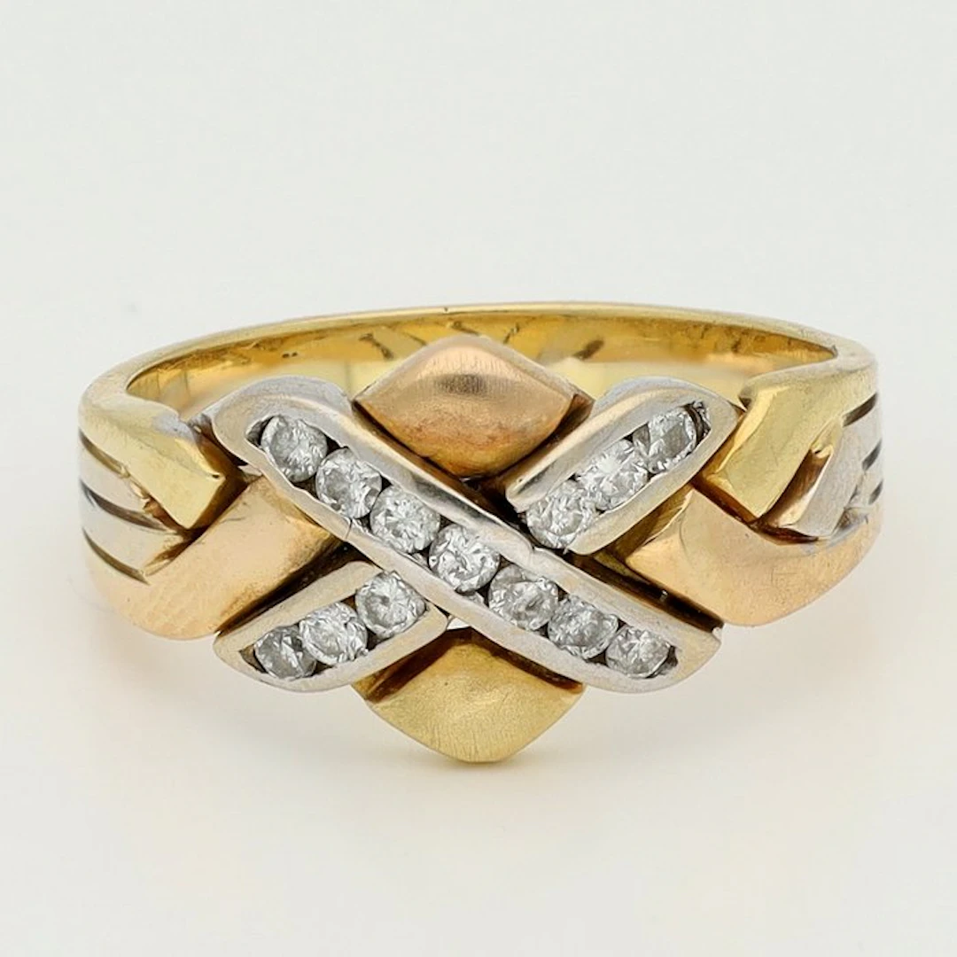 Ring - 18 kt. Yellow gold, Rose gold, White gold Diamond (Natural)