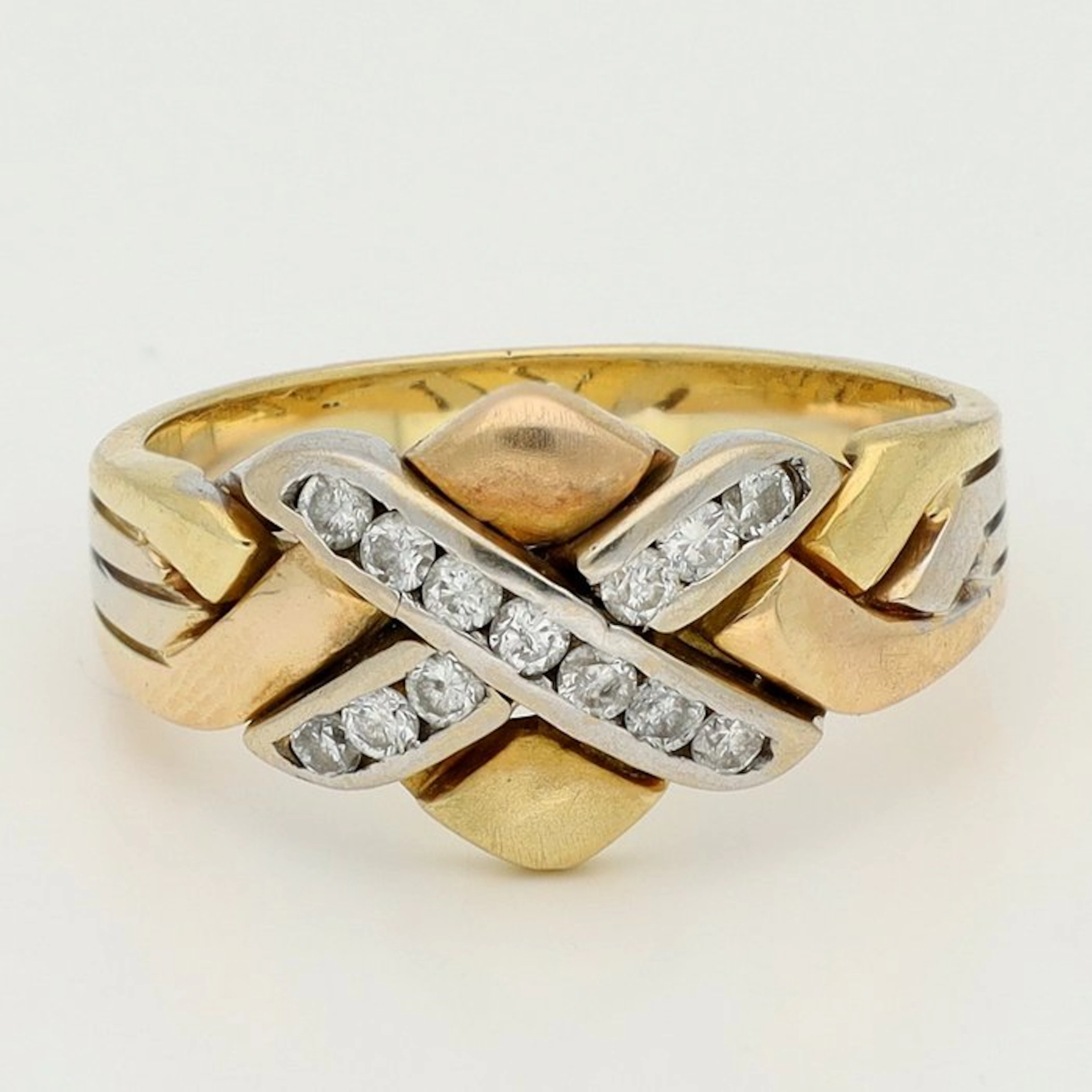 Ring - 18 kt. Yellow gold, Rose gold, White gold Diamond (Natural)