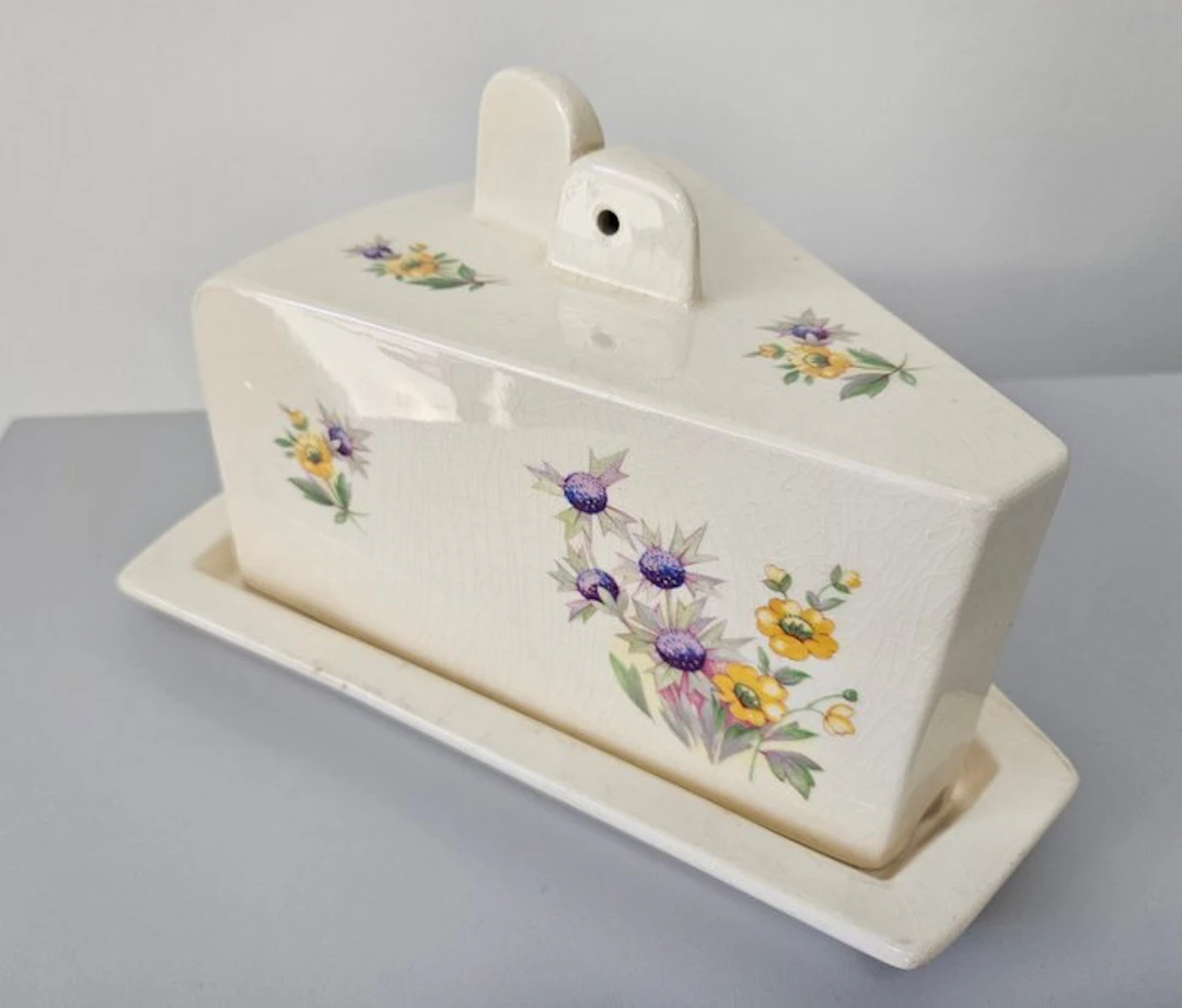 Maastricht, Mosa - Butter dish - Kaasstolp - Stolp - Art Deco - Earthenware