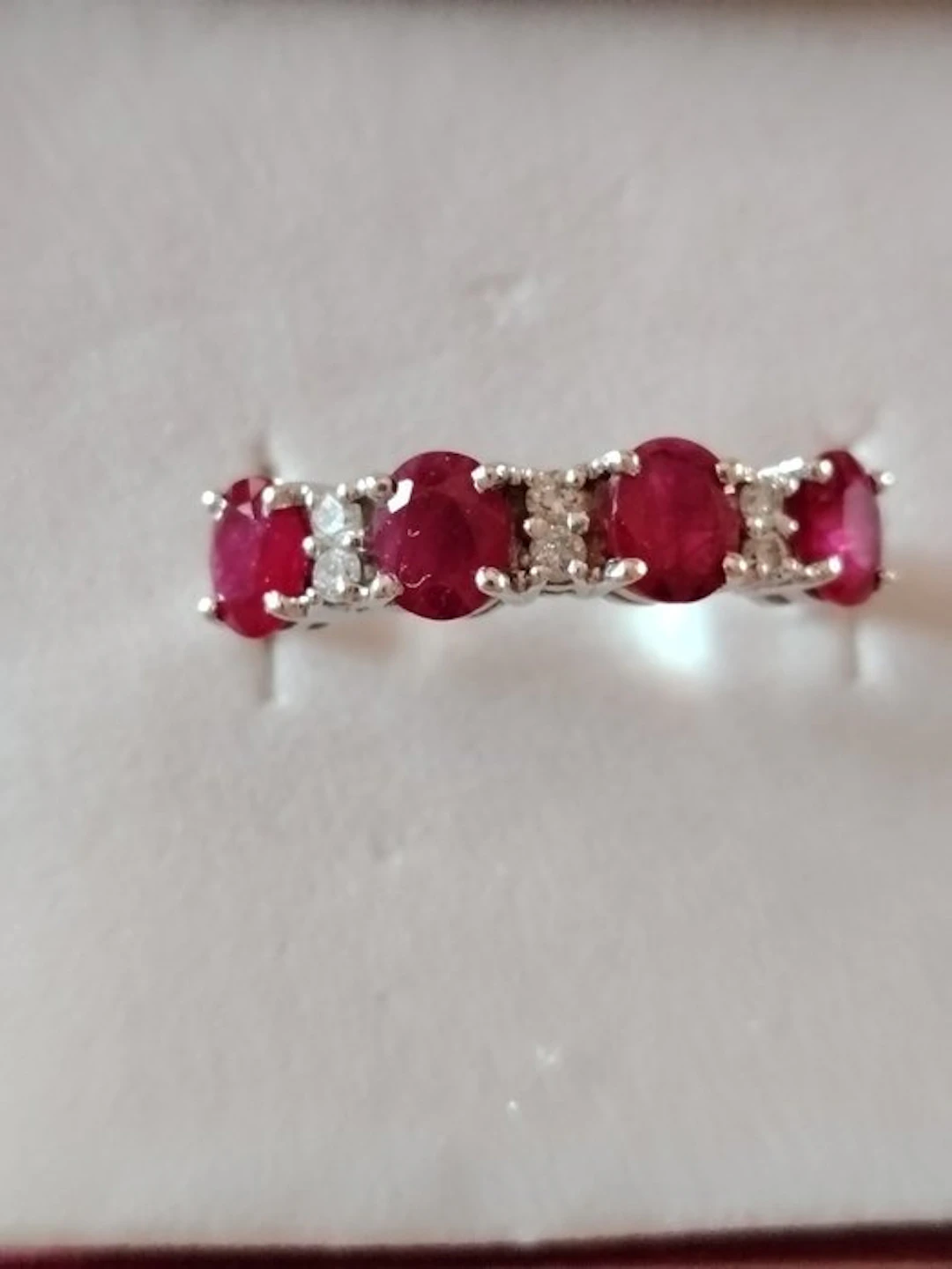 No reserve price - Ring - 18 kt. White gold - 1.12ct. tw. Ruby - Diamond
