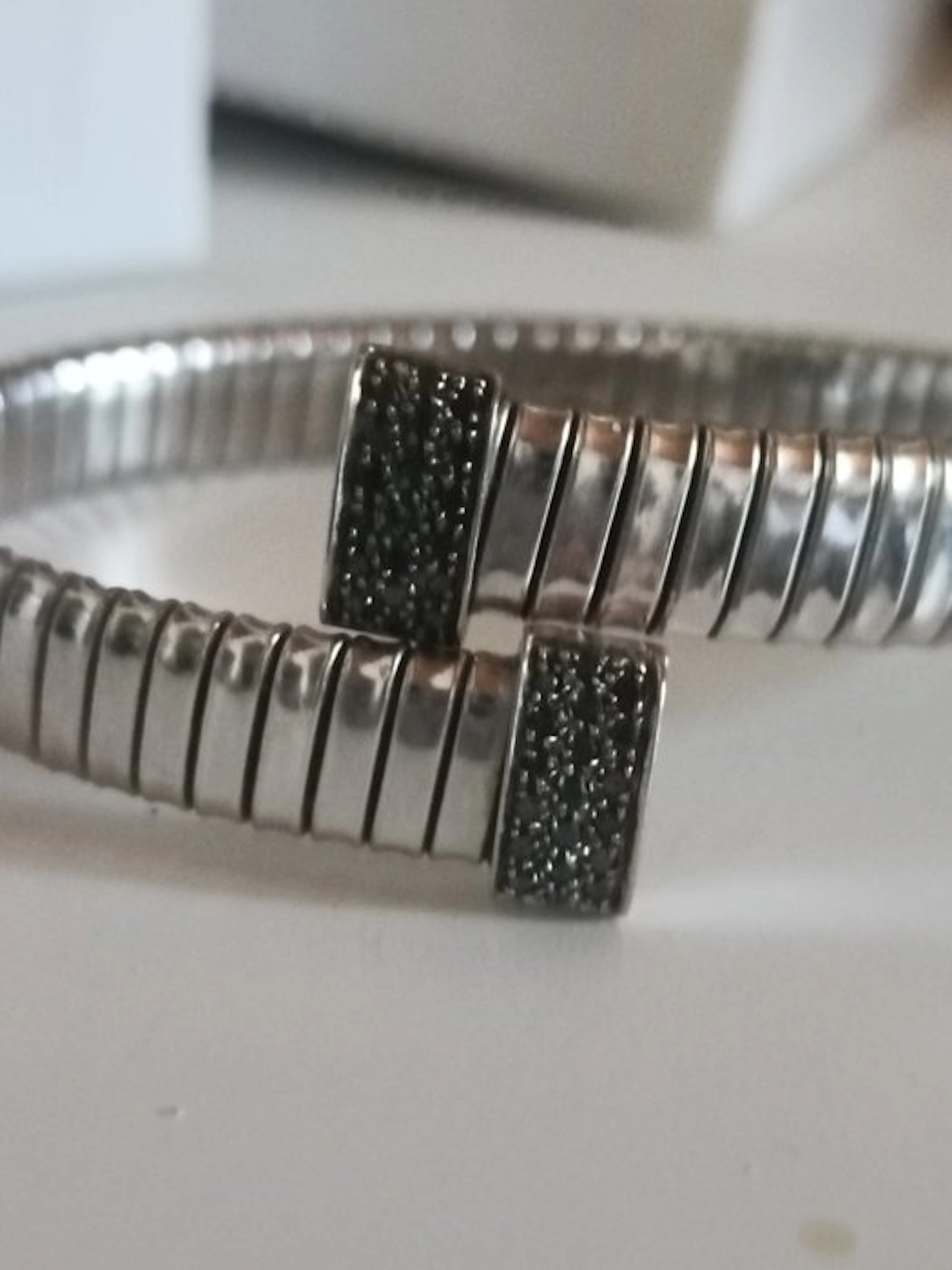 Bracelet - 18 kt. White gold Diamond (Natural) - Black diamonds