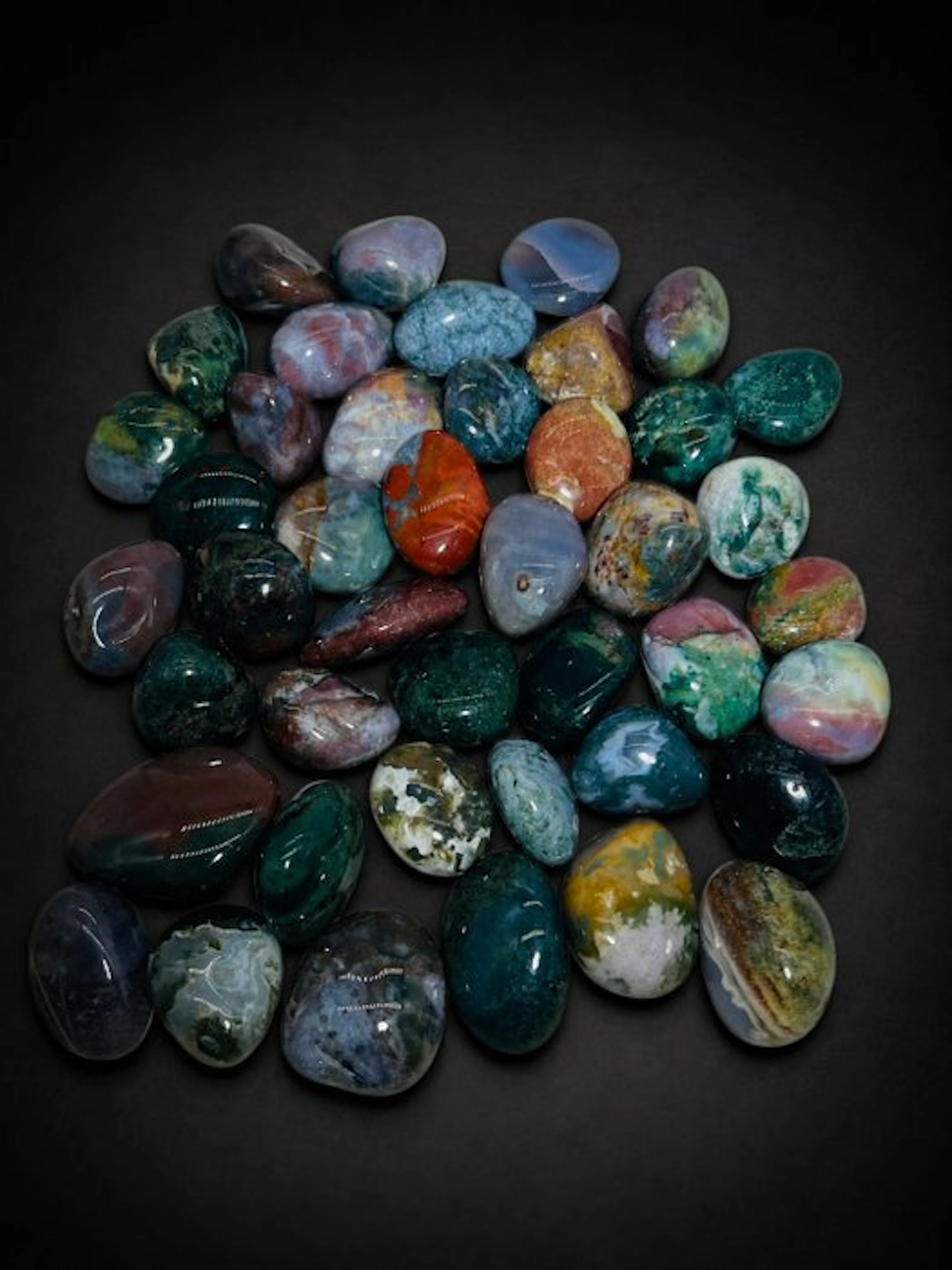 ***NO RESERVE*** Ocean Jasper Tumbled Stones 1kg Pack – Premium Mixed Colours