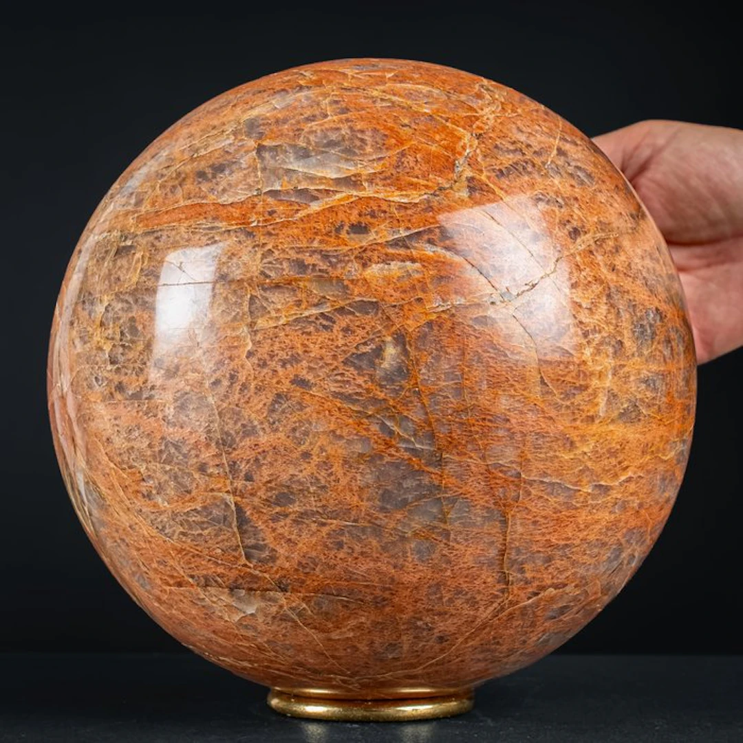 Rare Top Quality Peach Moonstone Sparkling Sphere- 10000.22 g