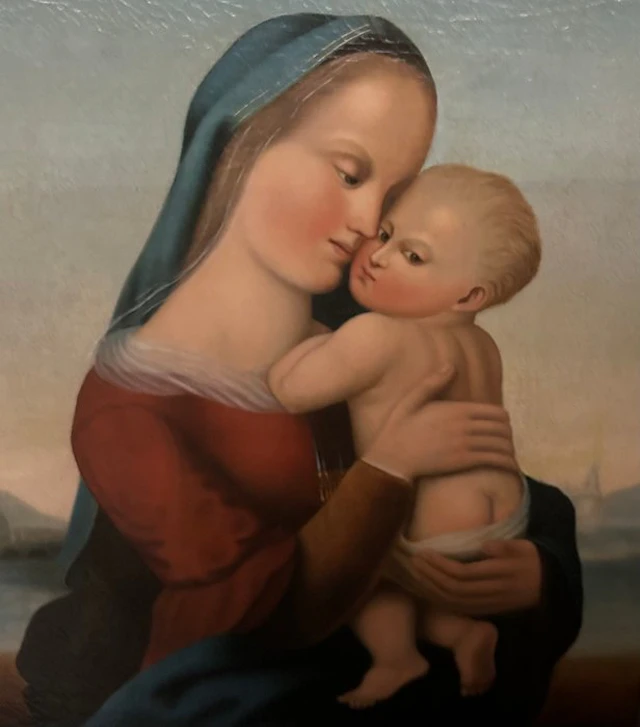 Europese school (XVIII-XIX) Navolger Raffaello Sanzio - Madonna en Kind