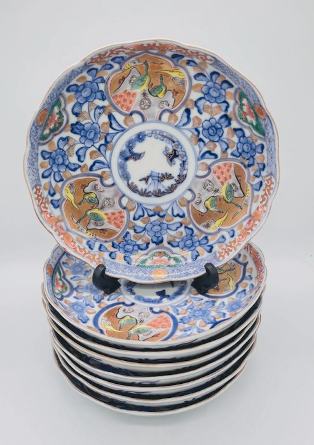"Apocryphal Chenghua mark - Dinner set (8) - Porcelain - 8 Imari lunch plates