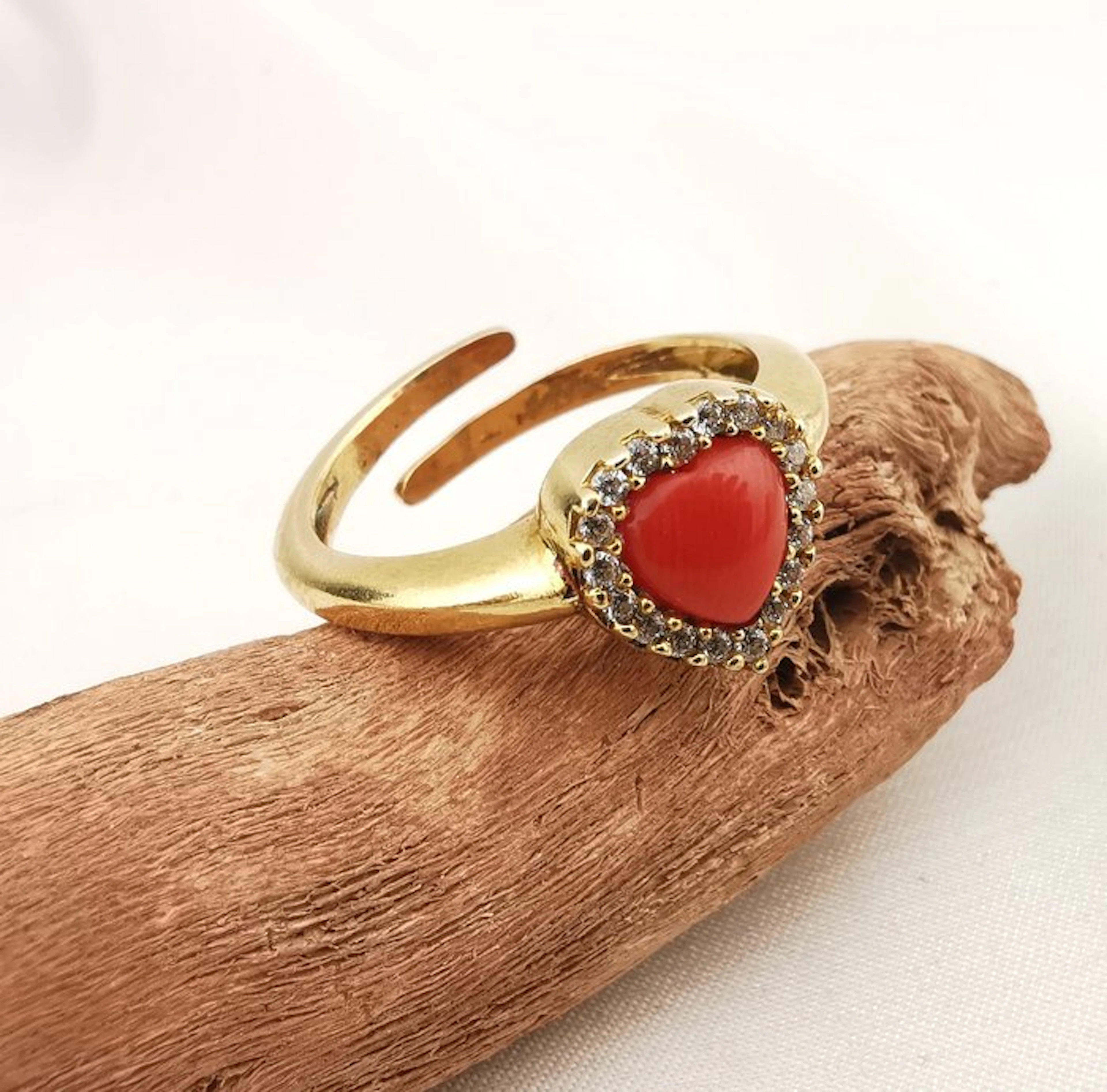 Coral - Sterling Silver 925 - Ring - Italian craftsmanship