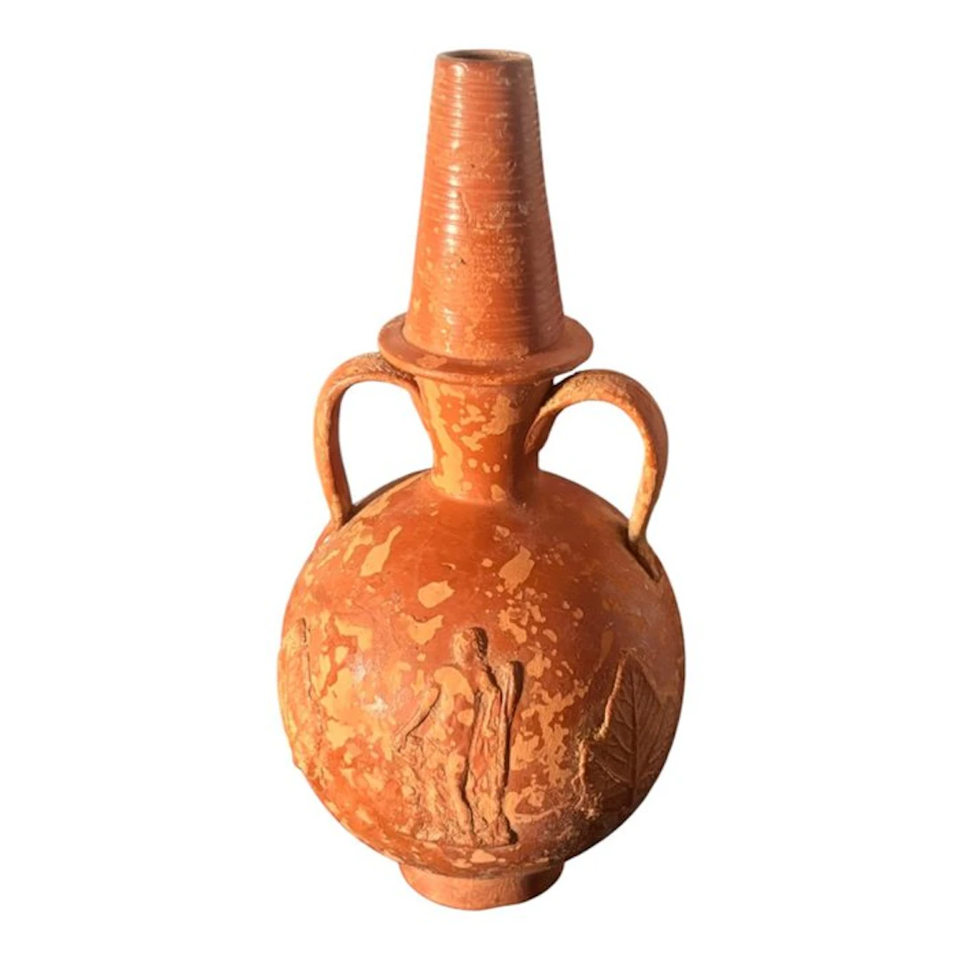Ancient Roman terra sigillata Large flask with figurative...