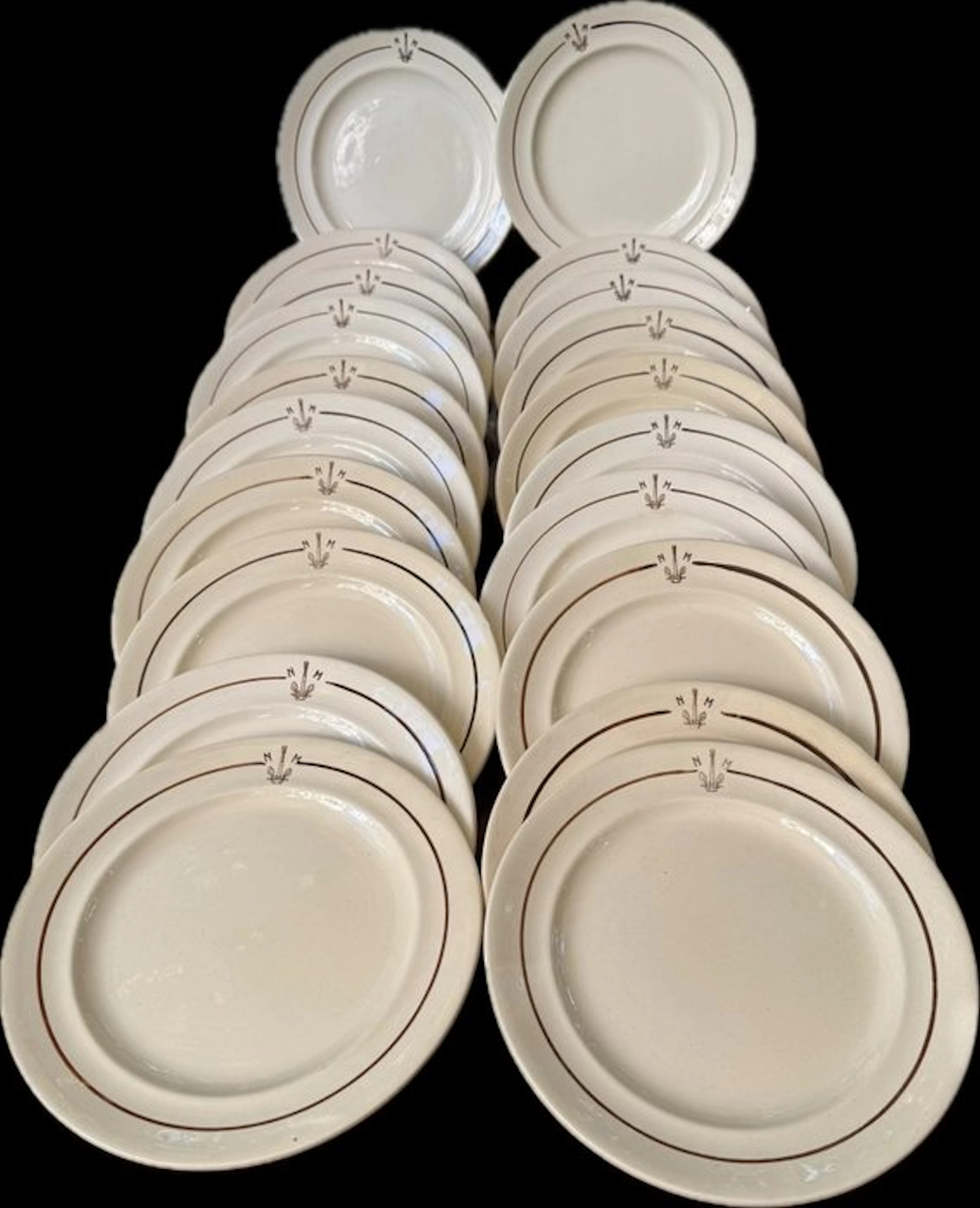 Dinner plate (20) - faïence/fine earthenware, - Sarreguemines D.V. – Larg