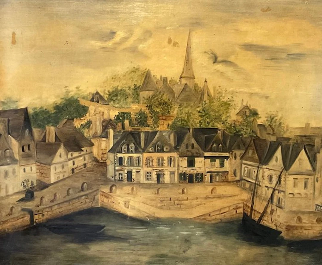 French School (XIX) - Vue du port de Binic, Côtes-d’Armor