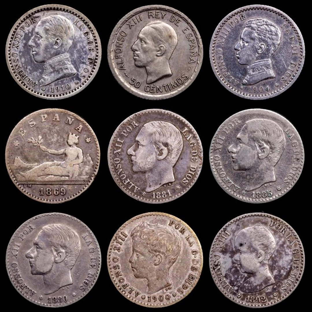 Spain. Alfonso XIII. 50 centimos 1869 y 1926 - Madrid (No reserve price)