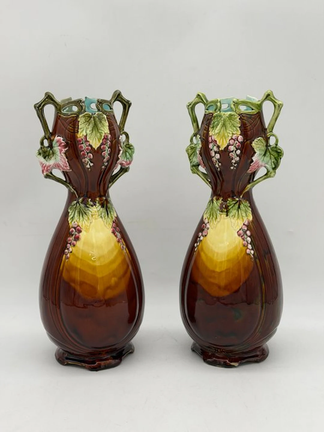 Josef Strnact - Double handled vase (2) - Pair of Rare...