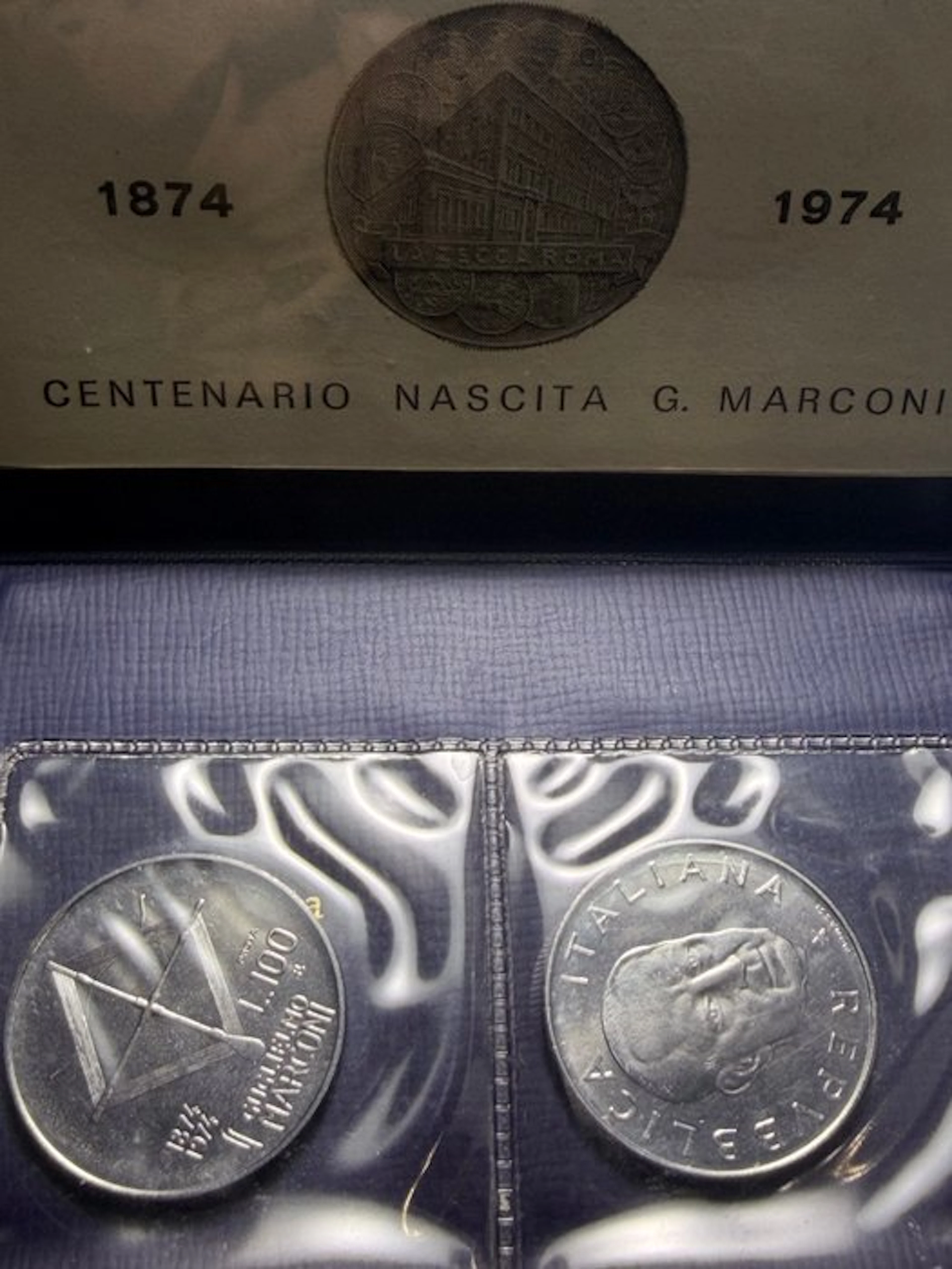 Italy, Republic 100 Lire 1974 "Marconi" PROVA in Acmonital