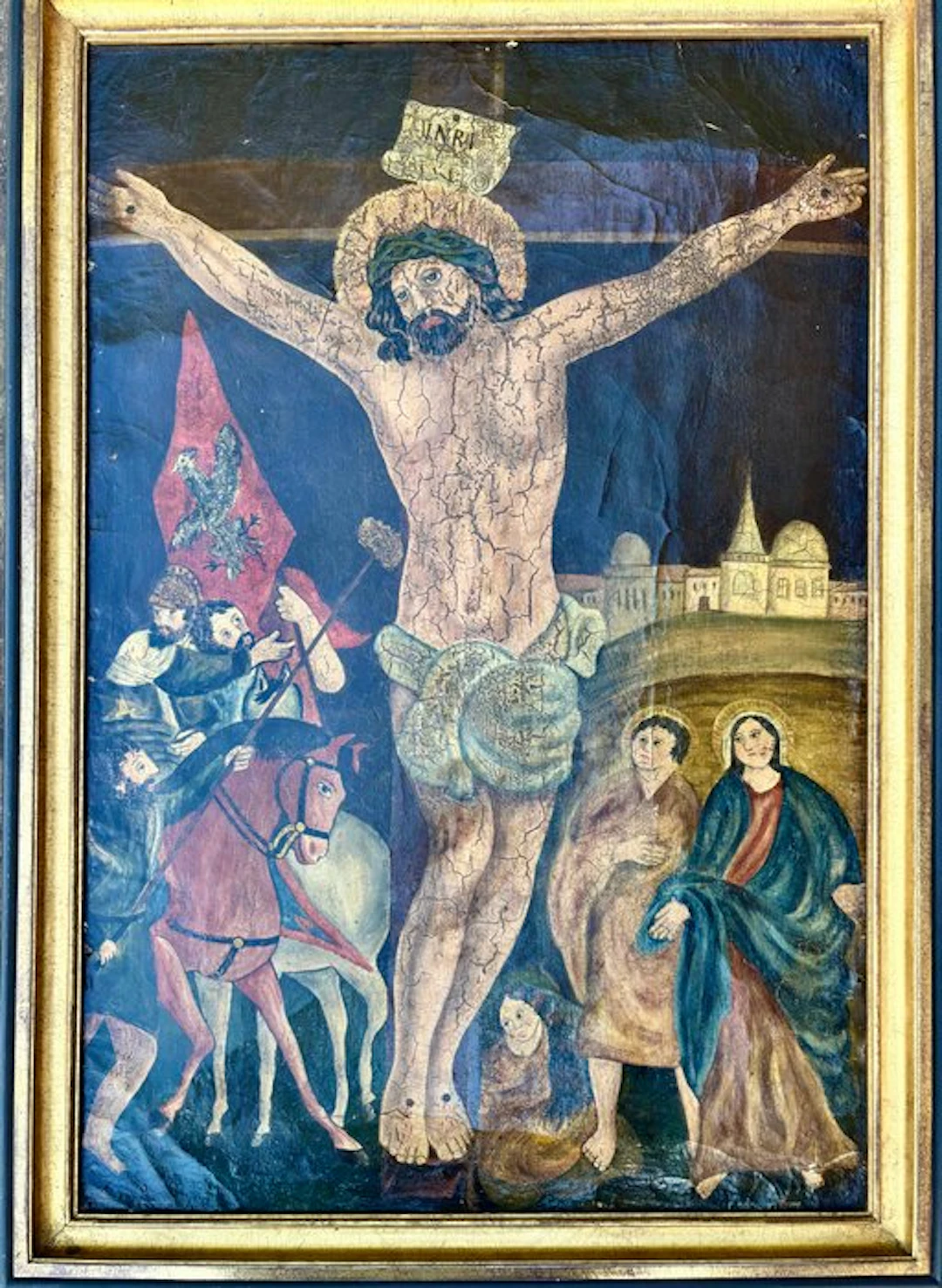 Franciscus Bouwens - Crucifixion of Christ - 56 x 81 cm - Antique - Linen