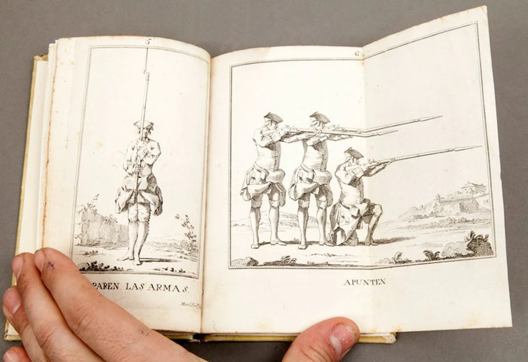 Desconocido - Libro de figuras de las posiciones del manejo de arma - 1762