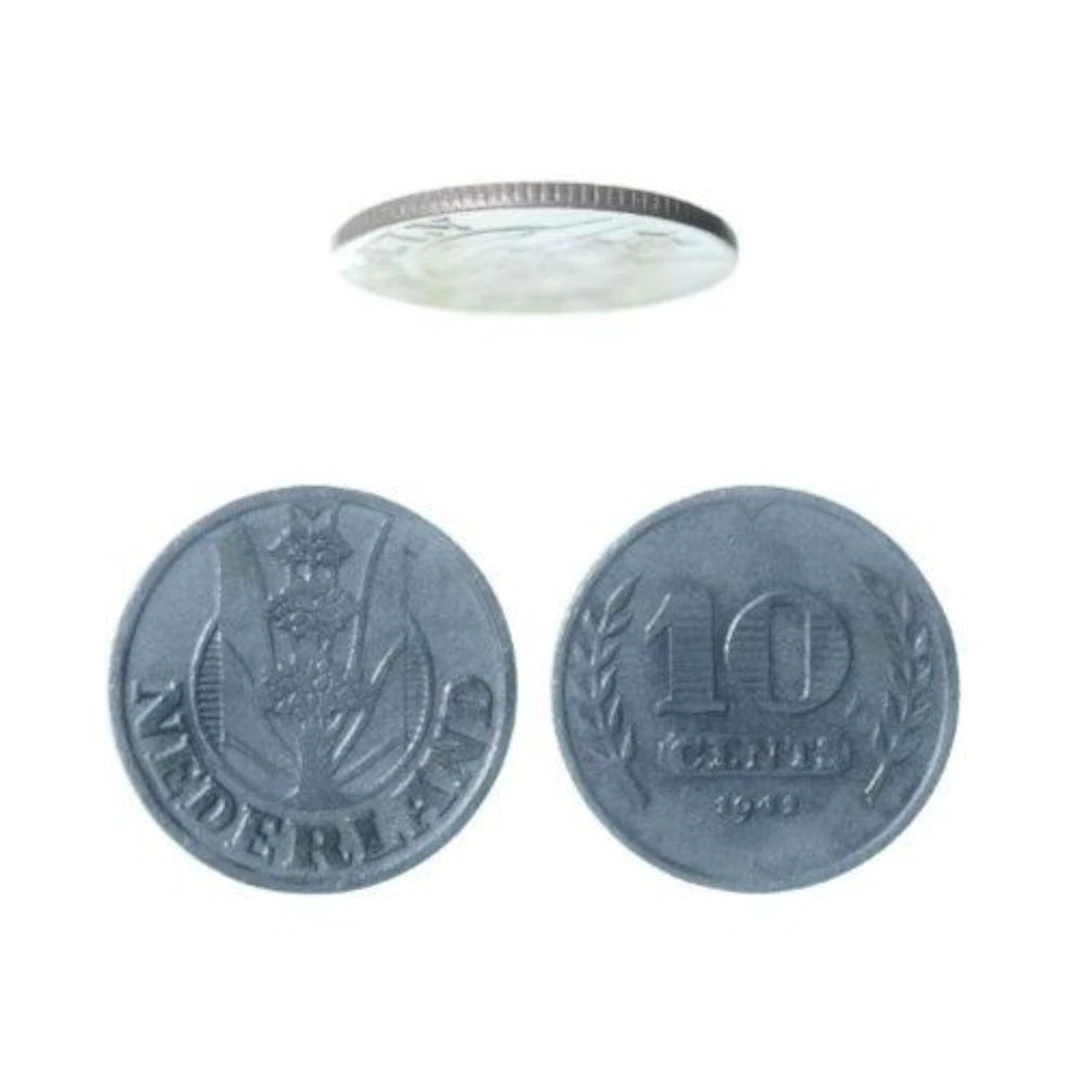 Netherlands. Wilhelmina. 10 Cents 1941 zink "Driekruinenboom" ZELDZAAM