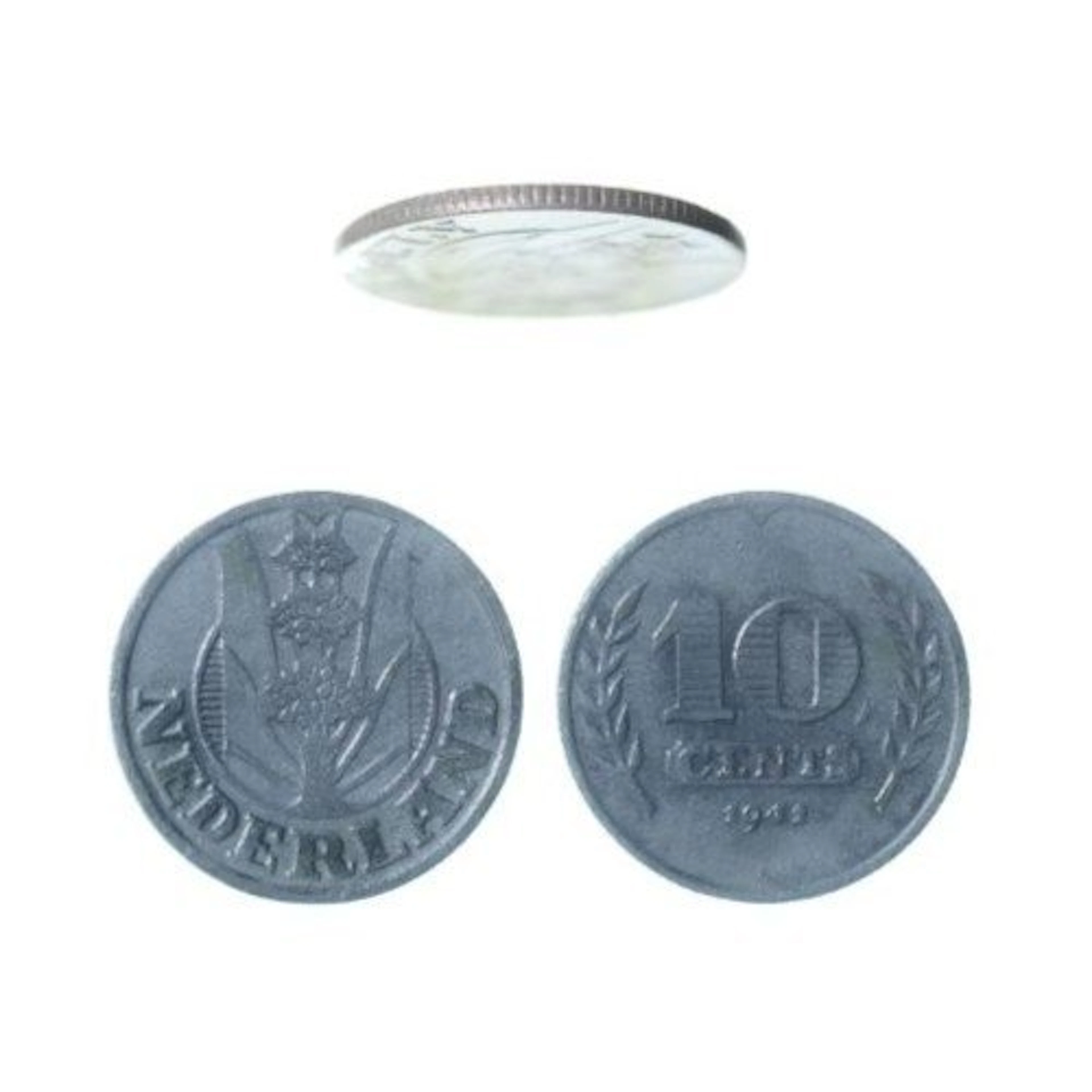 Netherlands. Wilhelmina. 10 Cents 1941 zink "Driekruinenboom" ZELDZAAM