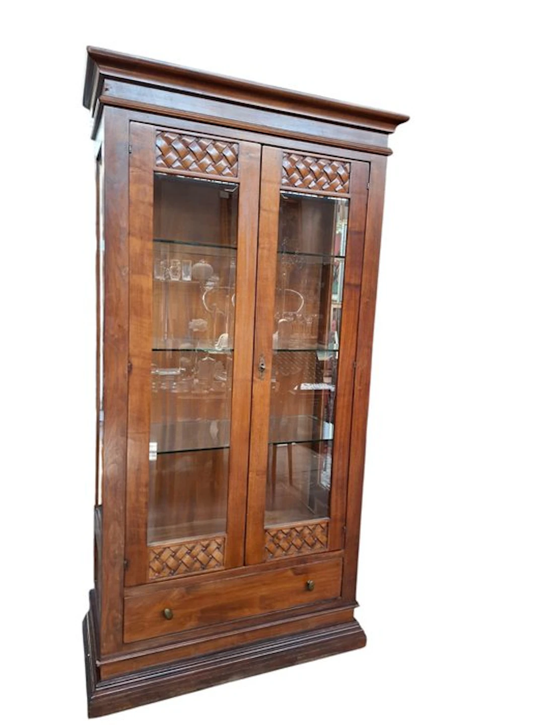 Display cabinet - Wood, Crystal - Handcrafted Arte Povera
