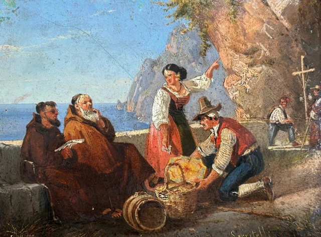 Giovanni Serritelli (1818–1891) - Moines et marchands à Sorrente