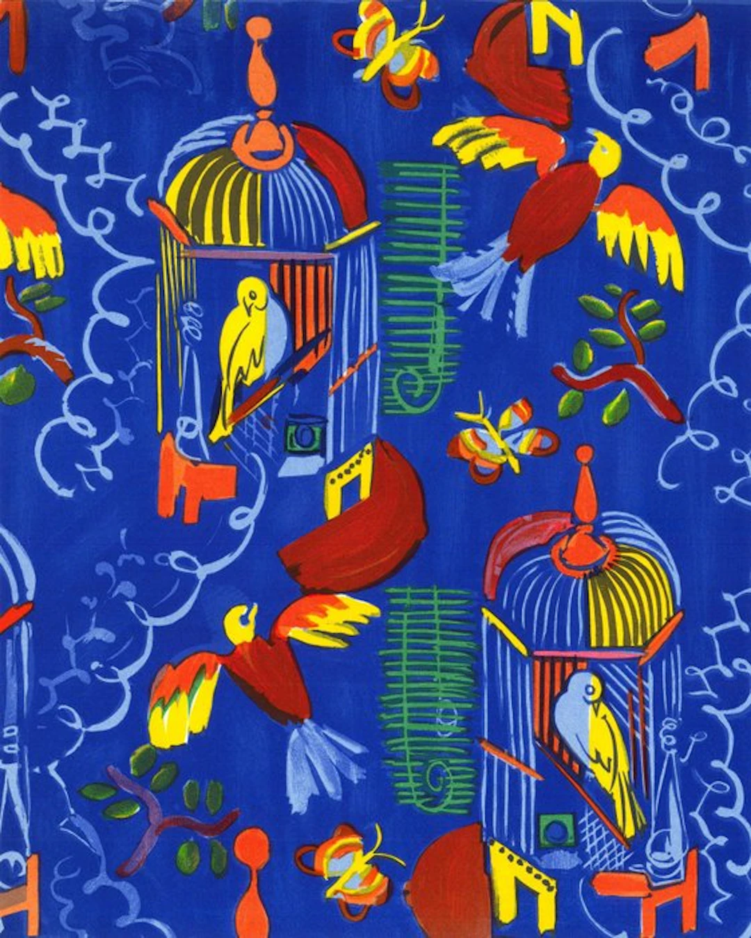 Raoul Dufy (1877-1953) - Les oiseaux sur fond bleu