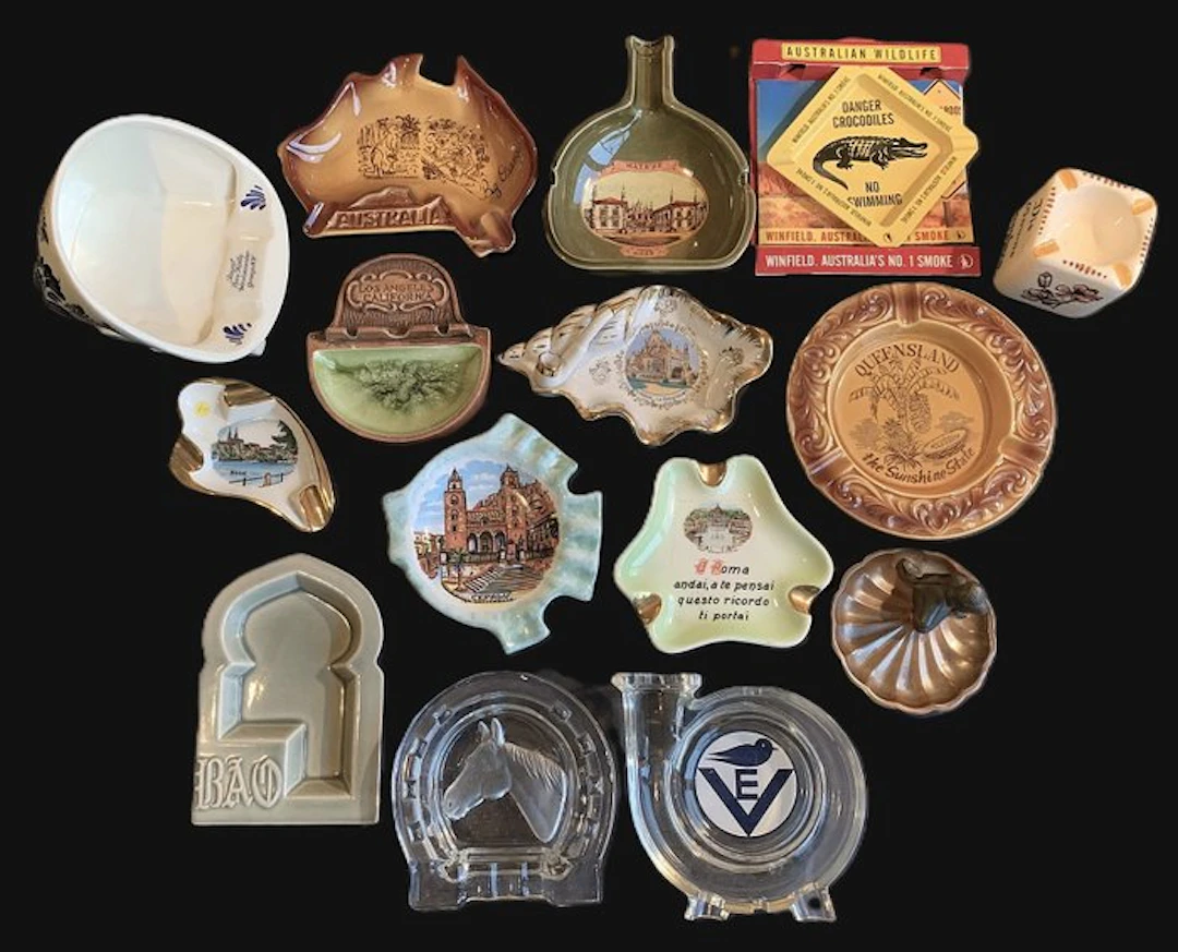 Ashtray - ceramics, glass and metal - 15 (Advertising) ashtrays