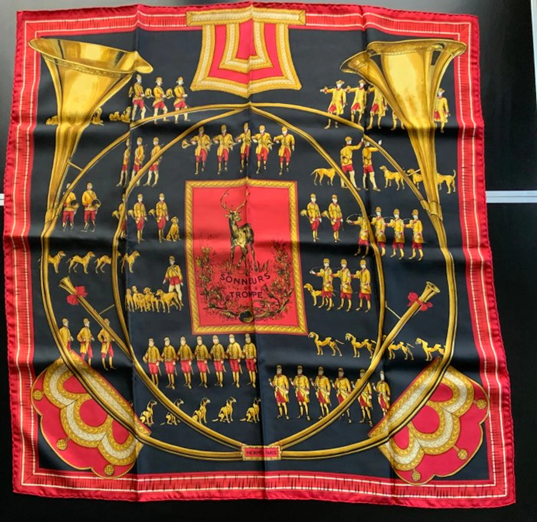 Hermès - SONNEURS DE TROMPE - Foulard