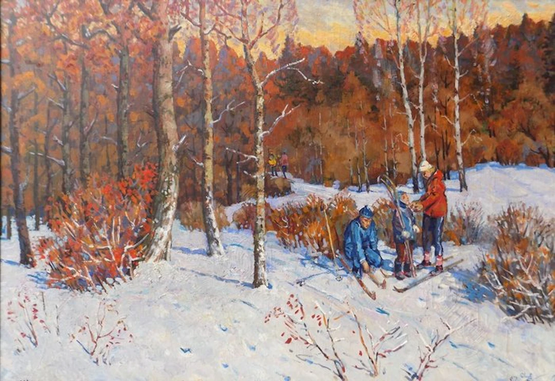 Nazarenko Aleksandr Grigorevich (1926-?) - Scena invernale - cm 130 x 180