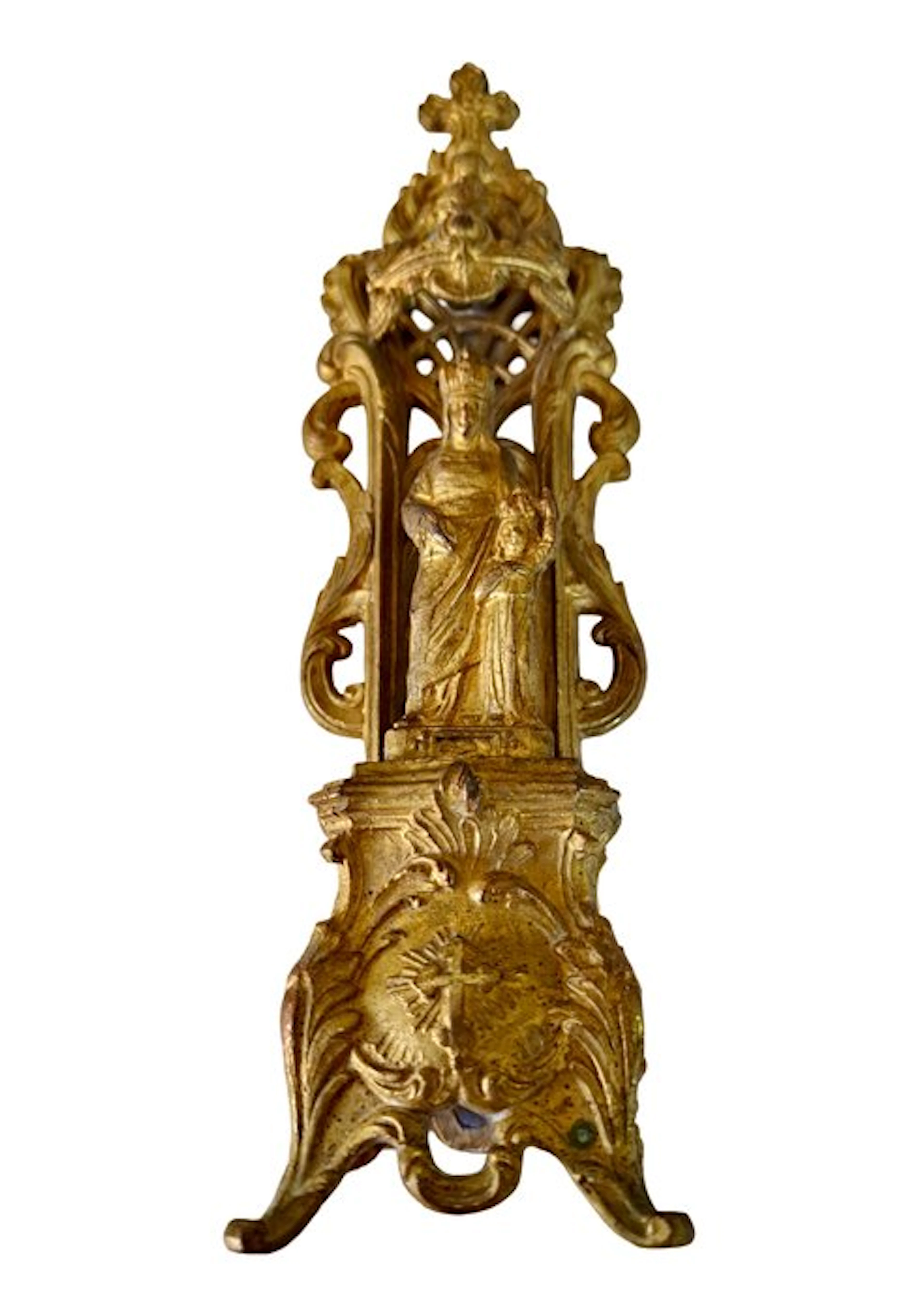 Sculpture, Edicola con madonnina e Gesù. - 23 cm - antimony