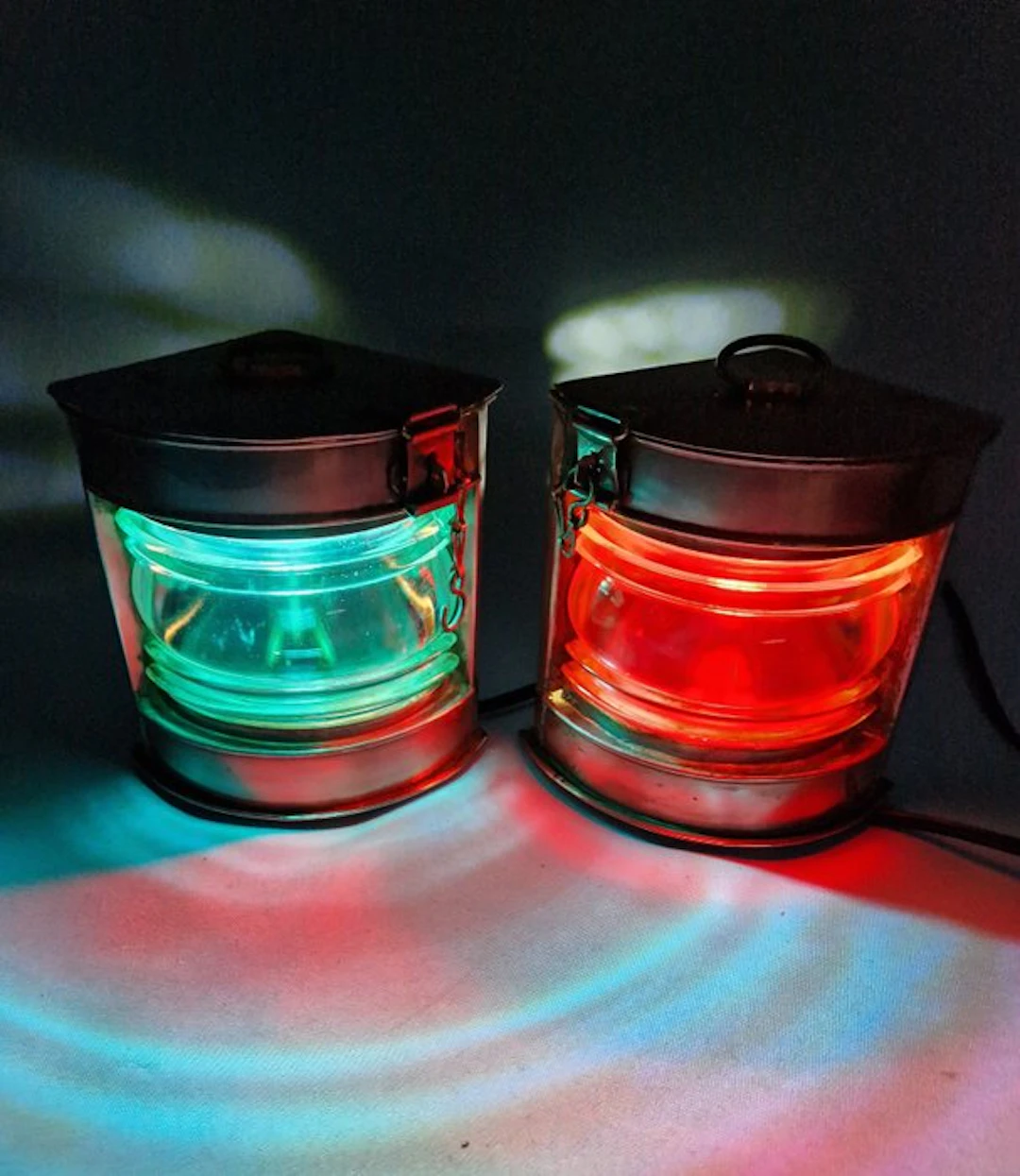 Navigation lamp - port and starboard - Copper, Glass