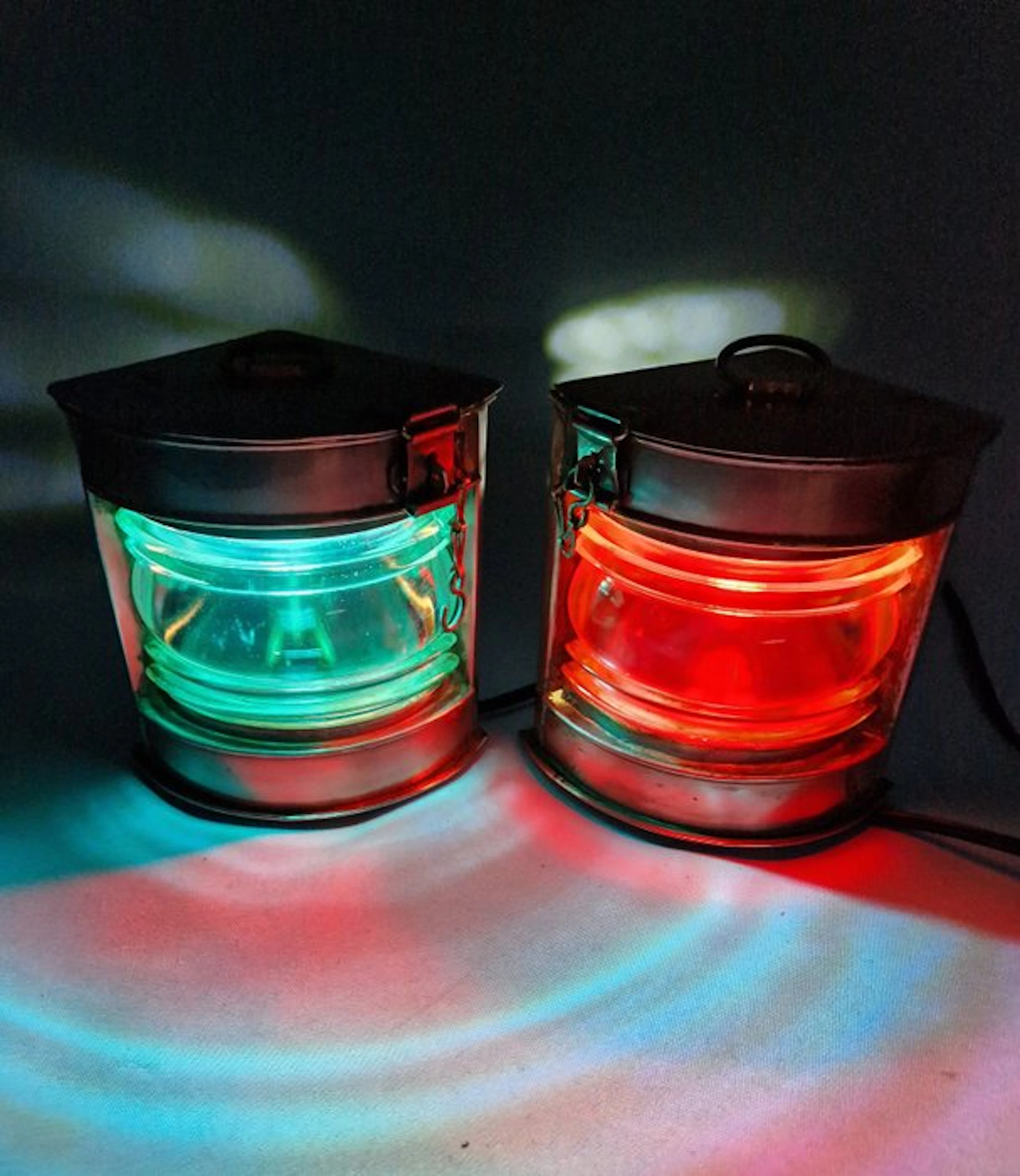 Navigation lamp - port and starboard - Copper, Glass