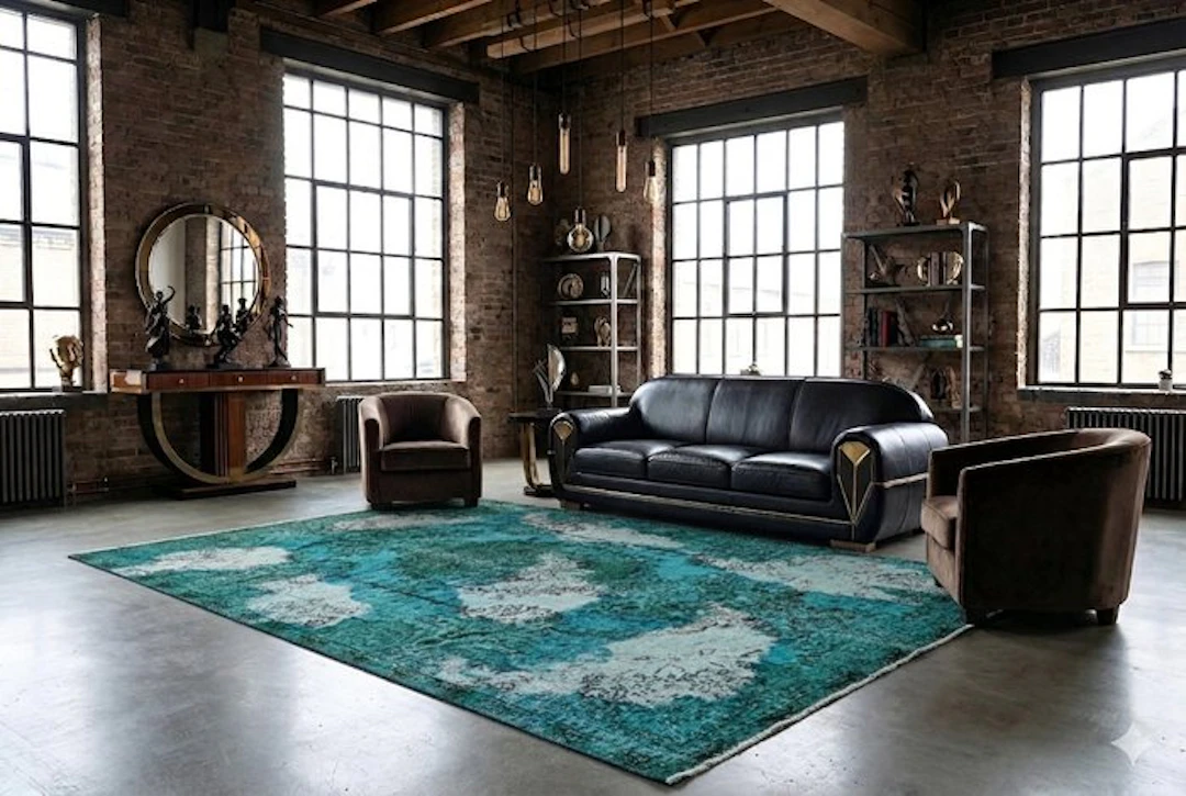 Turquoise vintage - Rug - 285 cm - 170 cm - with certificate