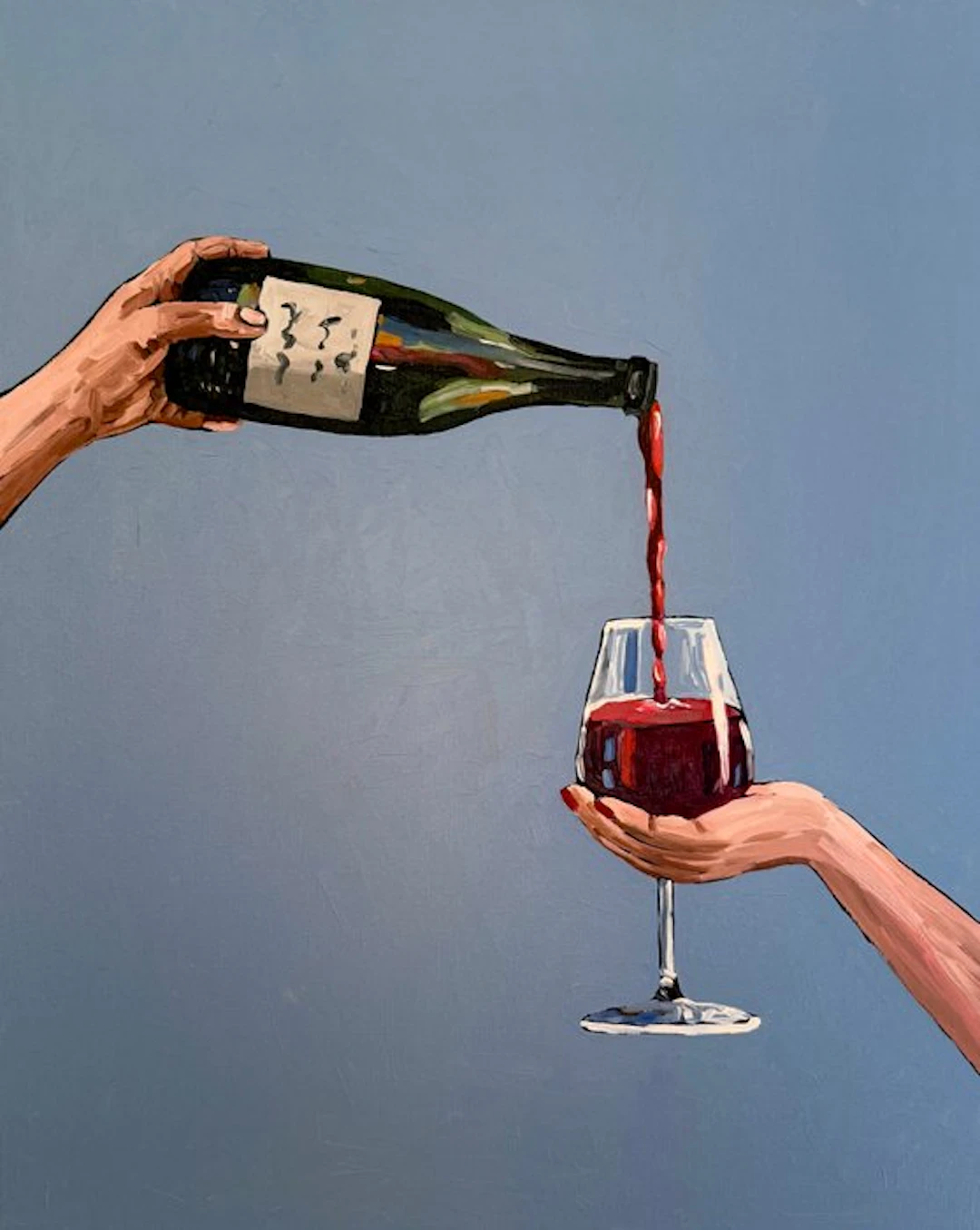 Cansu Rossi - Wine Pour II - Oil Painting