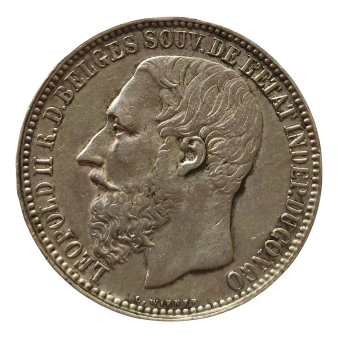 Belgian Congo. 5 Francos Leopoldo II 1894 Estado Libre del Congo