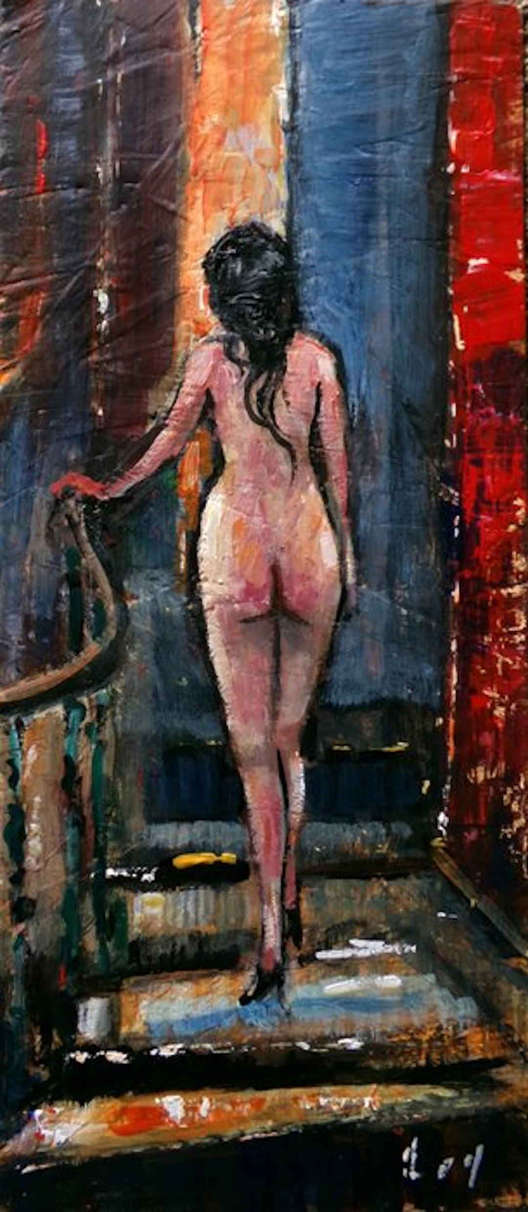 DENIS Pascal dit "ROY". - Femme nue dans l'escalier.